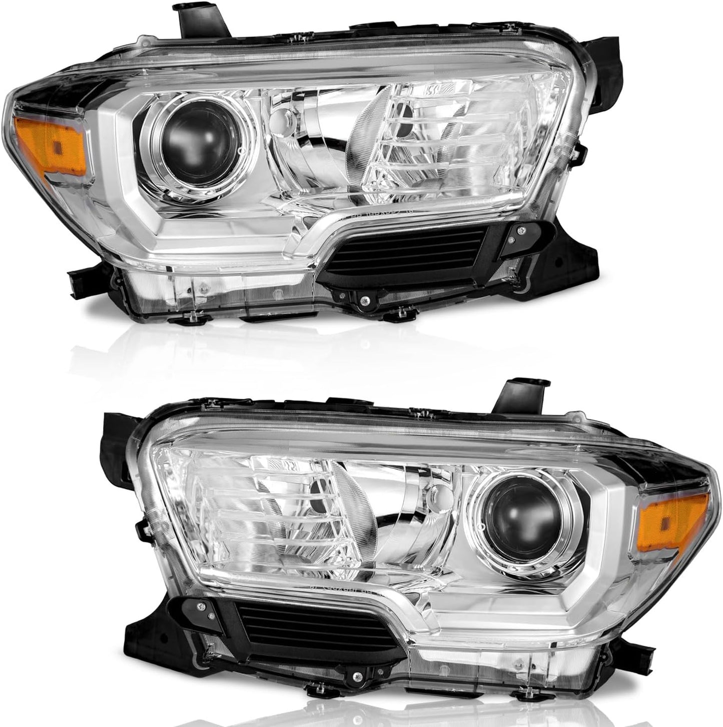 LED DRL Headlights for 2016-2022 Toyota Tacoma TRD/Limited - Black/Chrome Housing, Headlight Assembly Replacement - OMOTOR