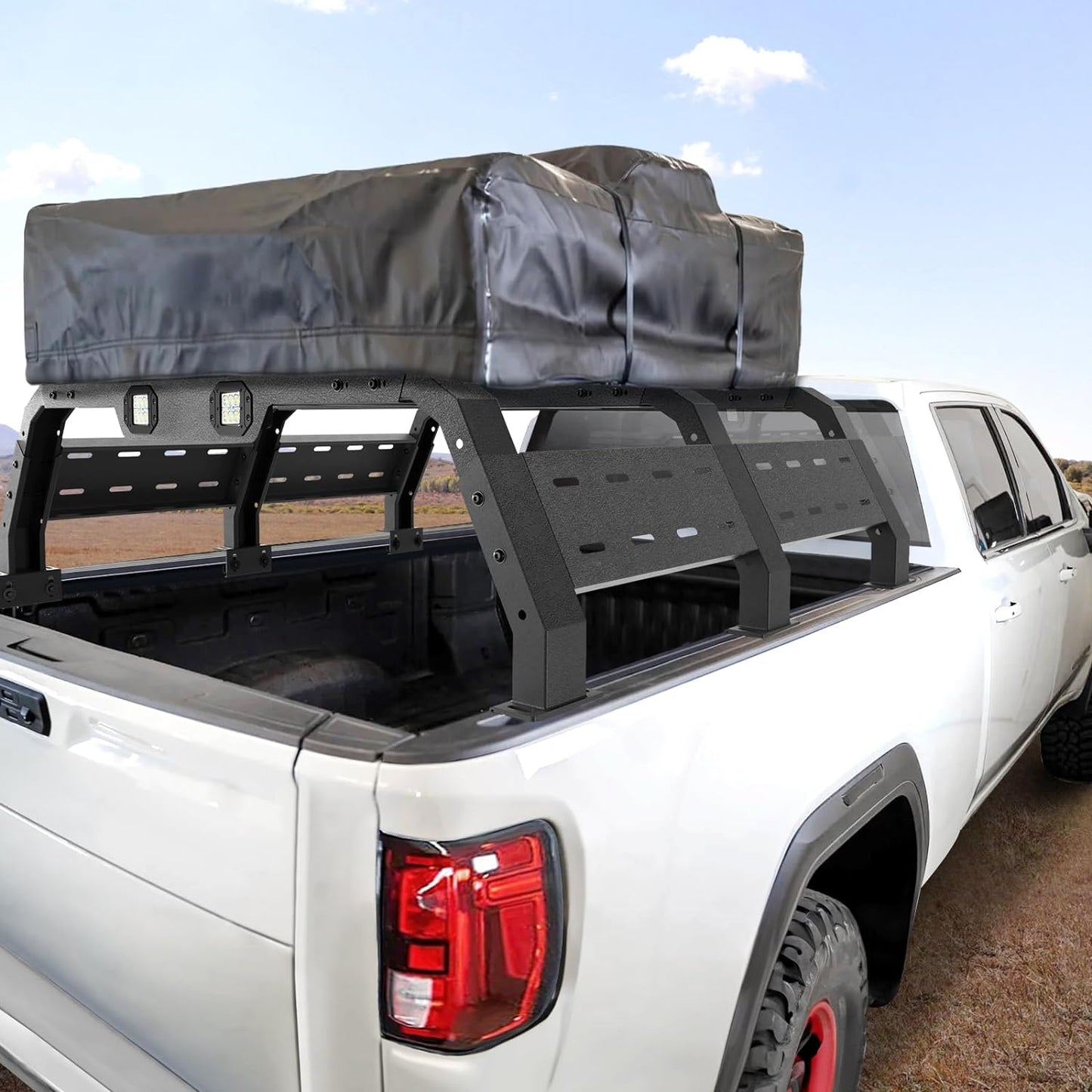 Truck Rack for Full-Size Trucks Without Bed Rails 17.3'' Truck Bed Rack Compatible with 2002-2022 Dodge Ram 1500, 2014-2022 Chevy Silverado 1500, 2015-2022 Ford F-150, 2007-2013 Toyota Tundra - OMOTOR