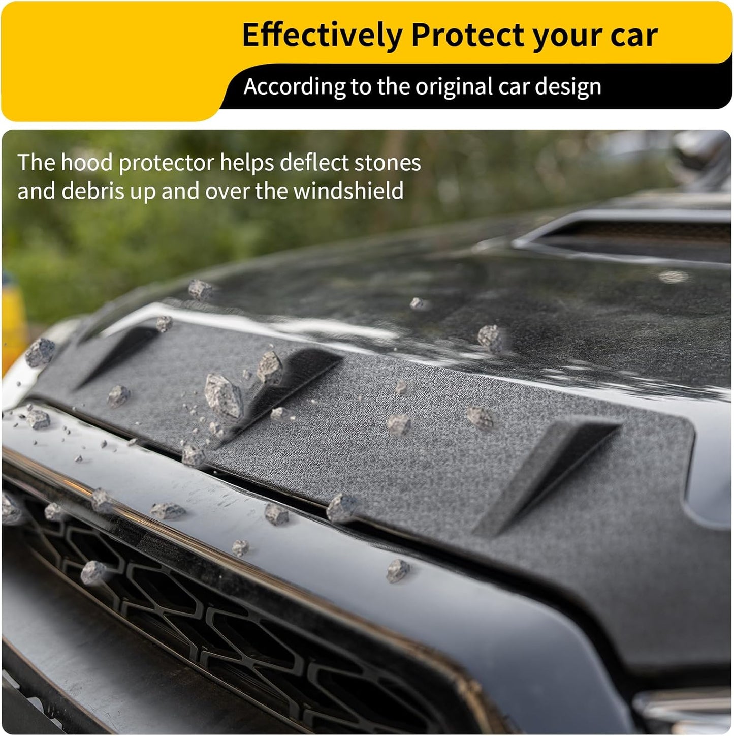 Hood Protector Compatible with 2010-2024 Toyota 4Runner Hood Shield TPE Hood Deflector Hood Guard for 2023 4 Runner Accessories