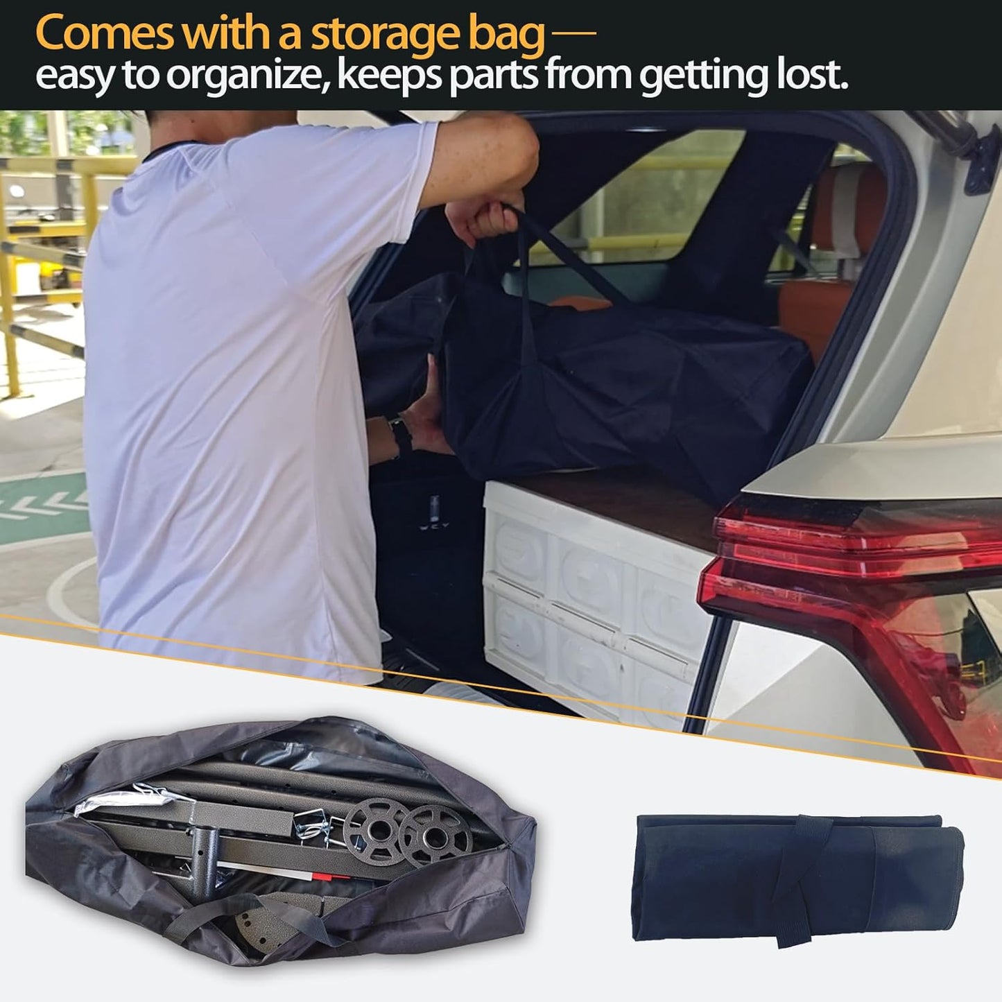 Adjustable Truck Bed Extender Hitch Mount for Trucks & SUV, Kayaks, Ladders, Lumber & Oversized Cargo, Reflective Tape