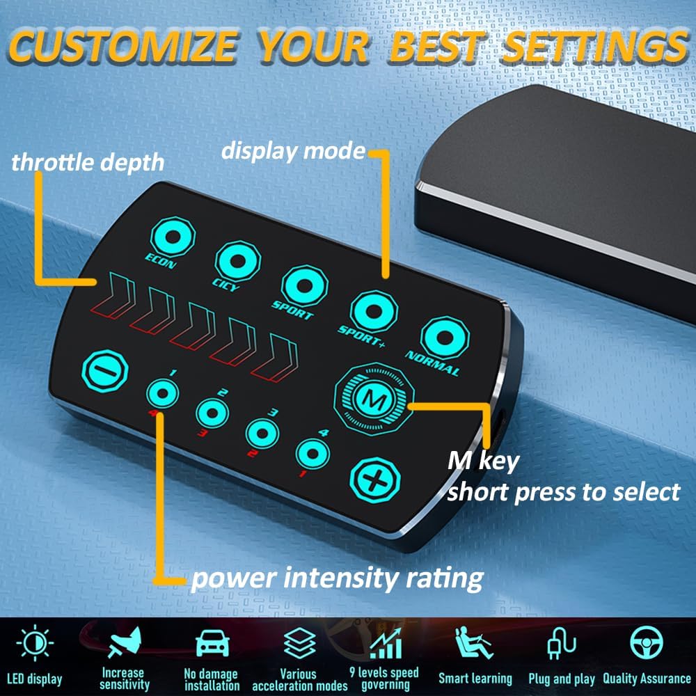 Throttle Response Controller 10 Drive Modes Performance Booster with Pedal Sensitivity Adjustment Compatible for Mazda Ford F150-F550 Explorer Mustang Bronco Ranger Edge Fusion Taurus Focus Land Rover