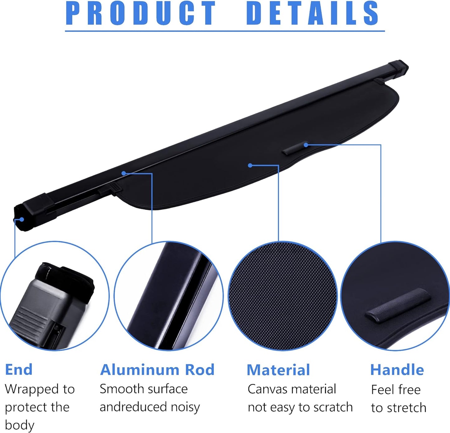 Retractable Cargo Cover for Honda CRV 2023 2024 (Include Hybrid) Trunk Cargo Cover Luggage Security Shade Cover for CR-V 2023 2024 Shielding Shade Anti-Peeping Luggage Privacy Screen - OMOTOR