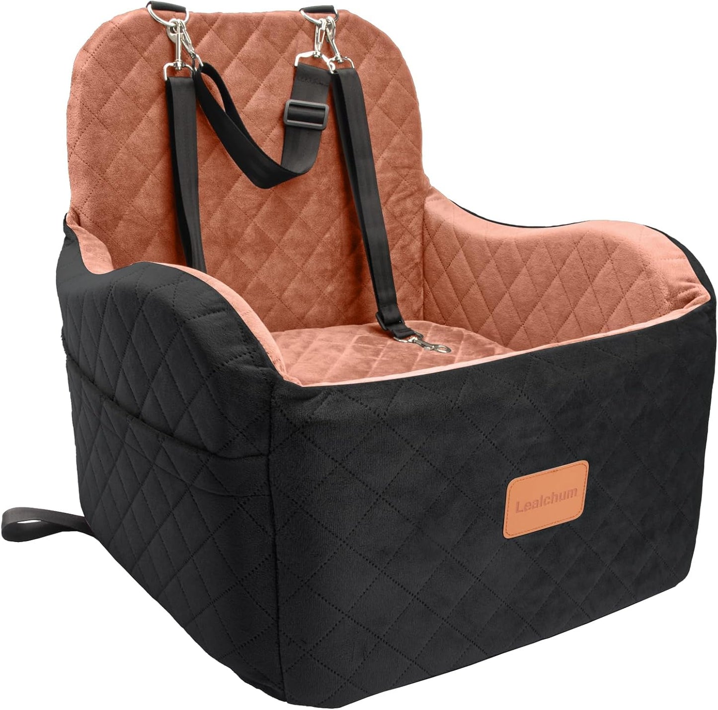 Dog Booster Car Seat for Small/Medium Dogs, Memory Foam Elevated Cushion, Fully Detachable & Washable with Safety Leashes, Fits All Car Seats & SUV - OMOTOR