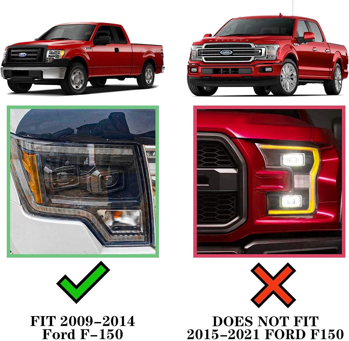 Side Step Nerf Bar Running Board Replacement for Ford F-150 Crew Cab 04-14(4 Full Size Door),6 Inch Step Pad Design,OE Style (Black Powder-Coating) - OMOTOR