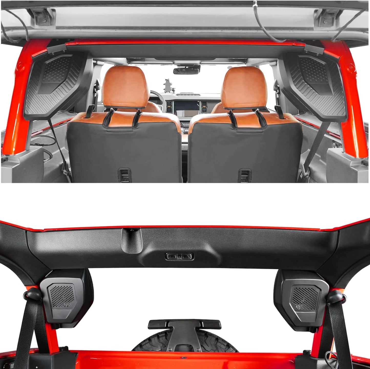 Rear Speaker Pods Compatible with Ford Bronco 2021 2022 2023, Upgrade 6.5" Pods for Bronco Accessories 2/4-Door, Interior Accessories Black - OMOTOR