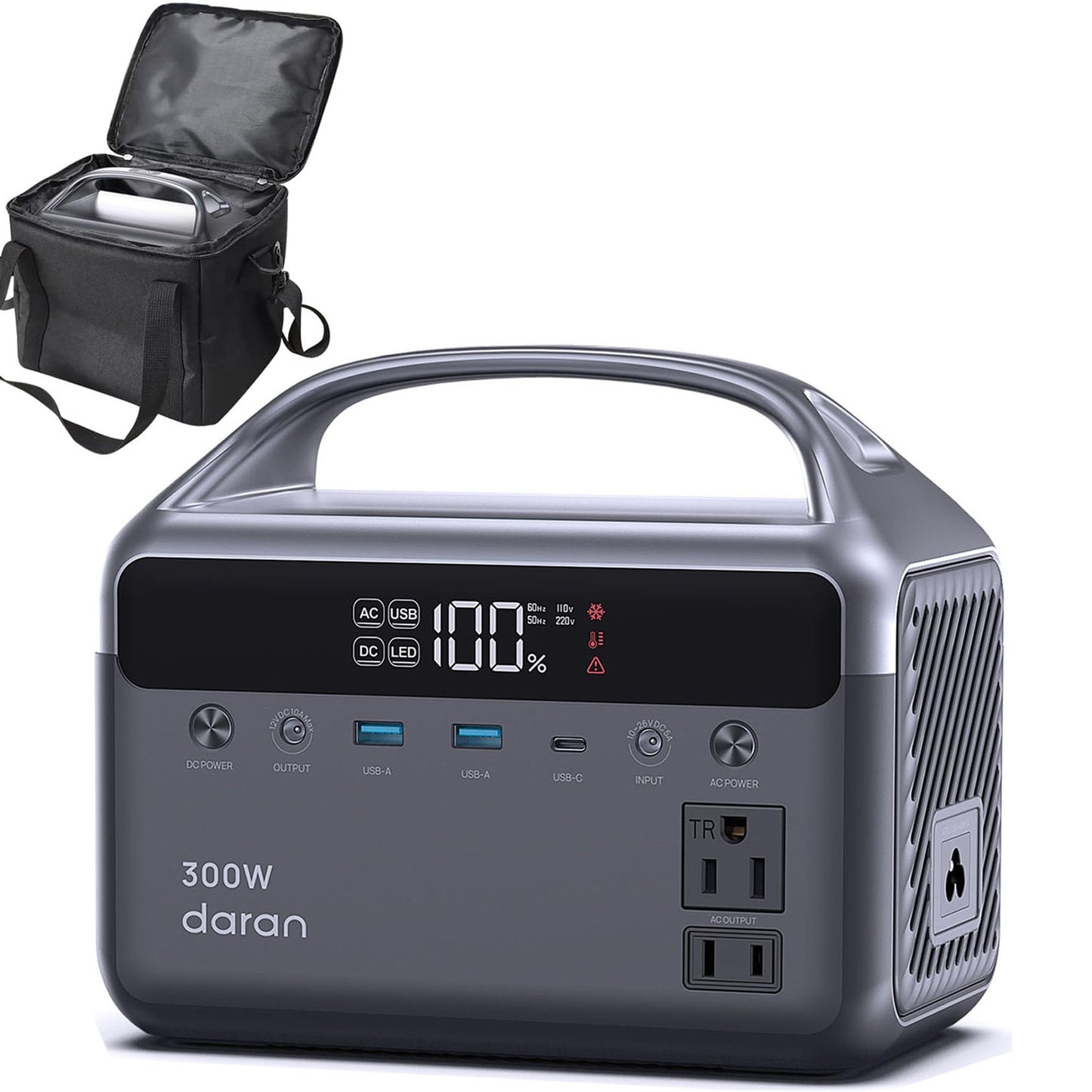 Portable Power Station 600W Surge, 288Wh (90,000mAh) LiFeP04 Battery, Solar Generator with 350W AC Outlets, 8.2LB Power Bank for Outdoor Camping, CPAP, Home & Emergency
