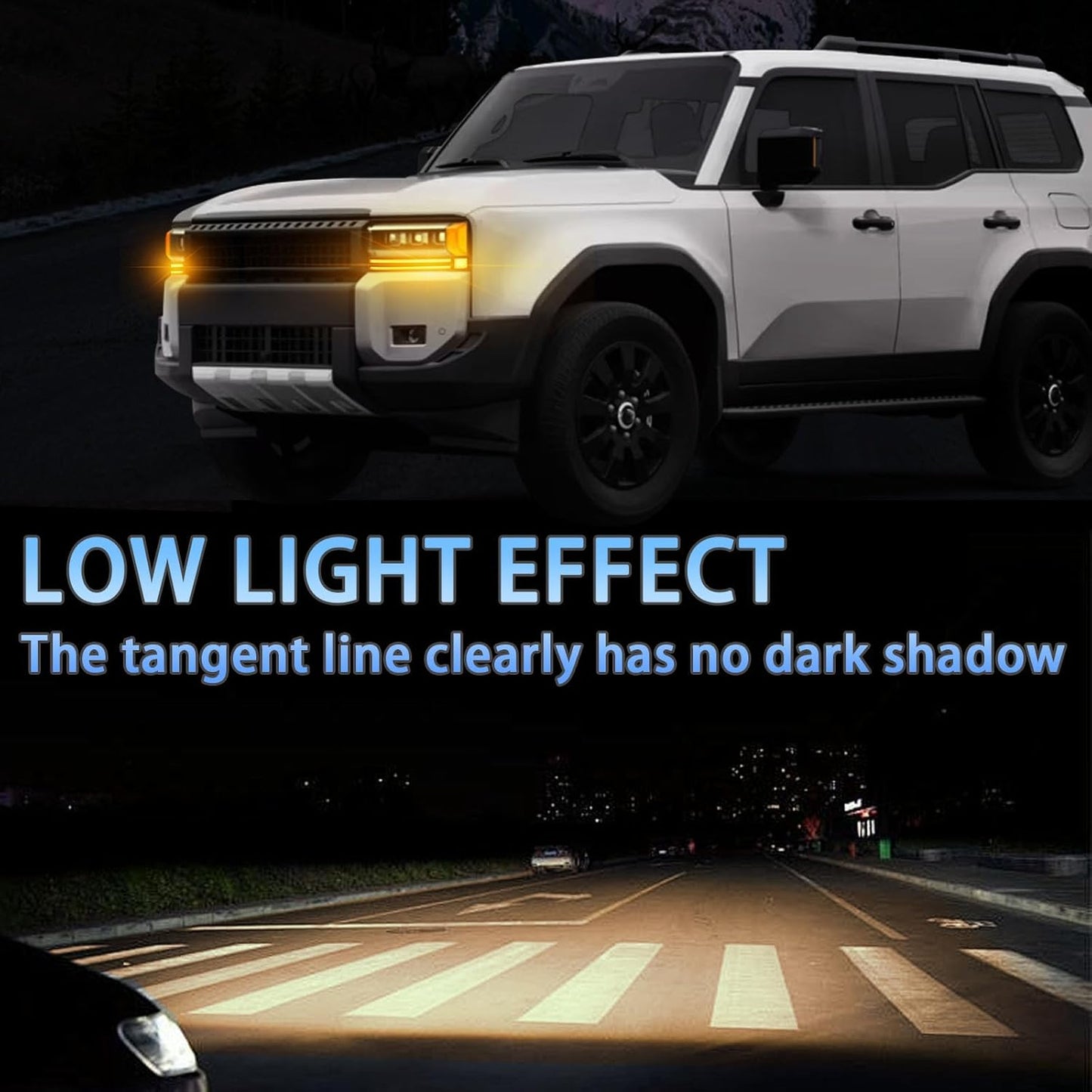 White/Amber LED Front Bumper Fog Light Compatible with Toyota Land Cruiser 2024 2025 First Edition&Base, Prado 250 LC250 J250