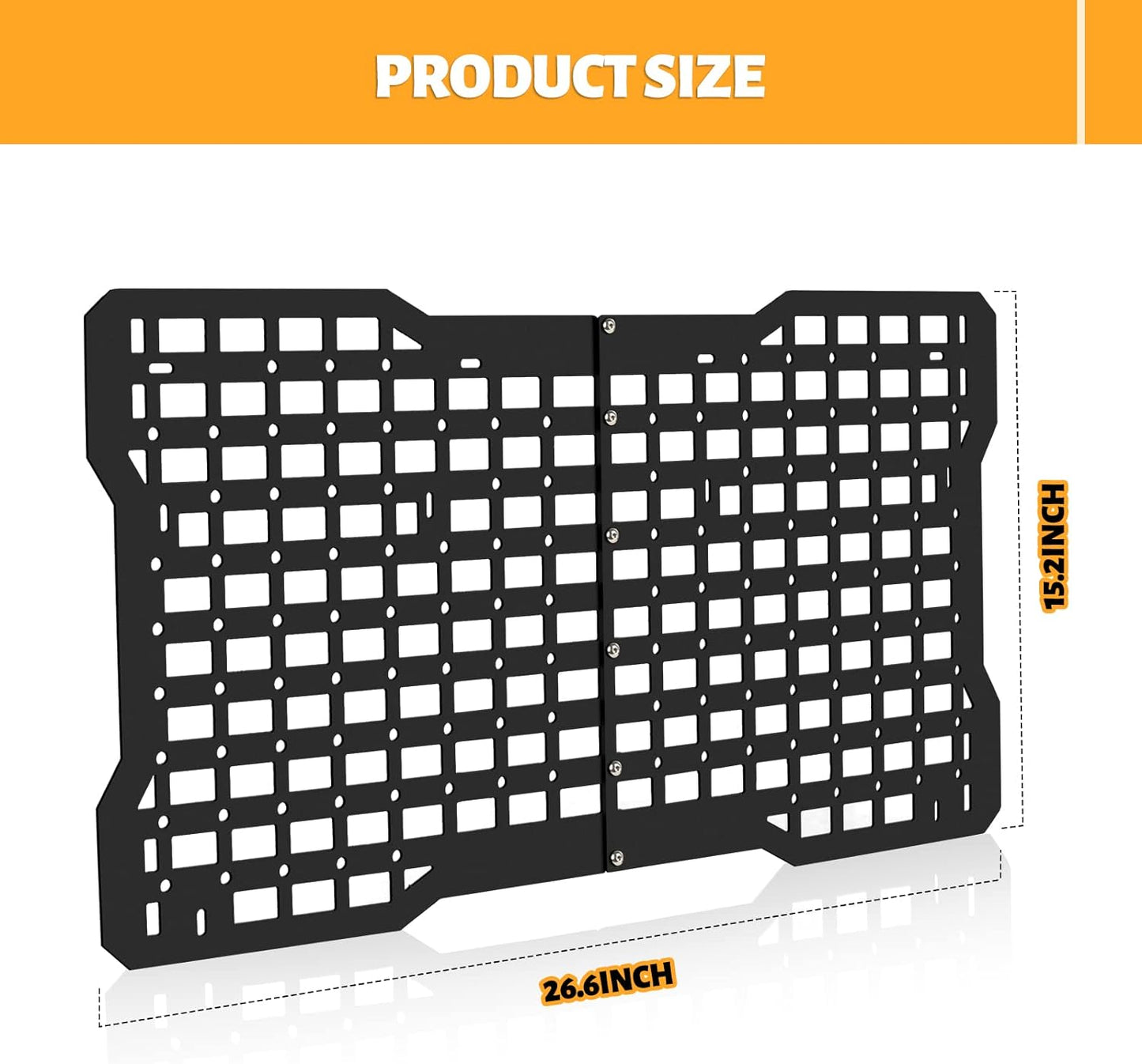 OFF ROAD Tailgate Storage Panel Tailgate Molle Panel Steel Cargo Shelf Storage Luggage Holder Carrier with 3 Storage Bags for Ford Bronco Accessories 2021 2022 2023 2/4 Doors - OMOTOR