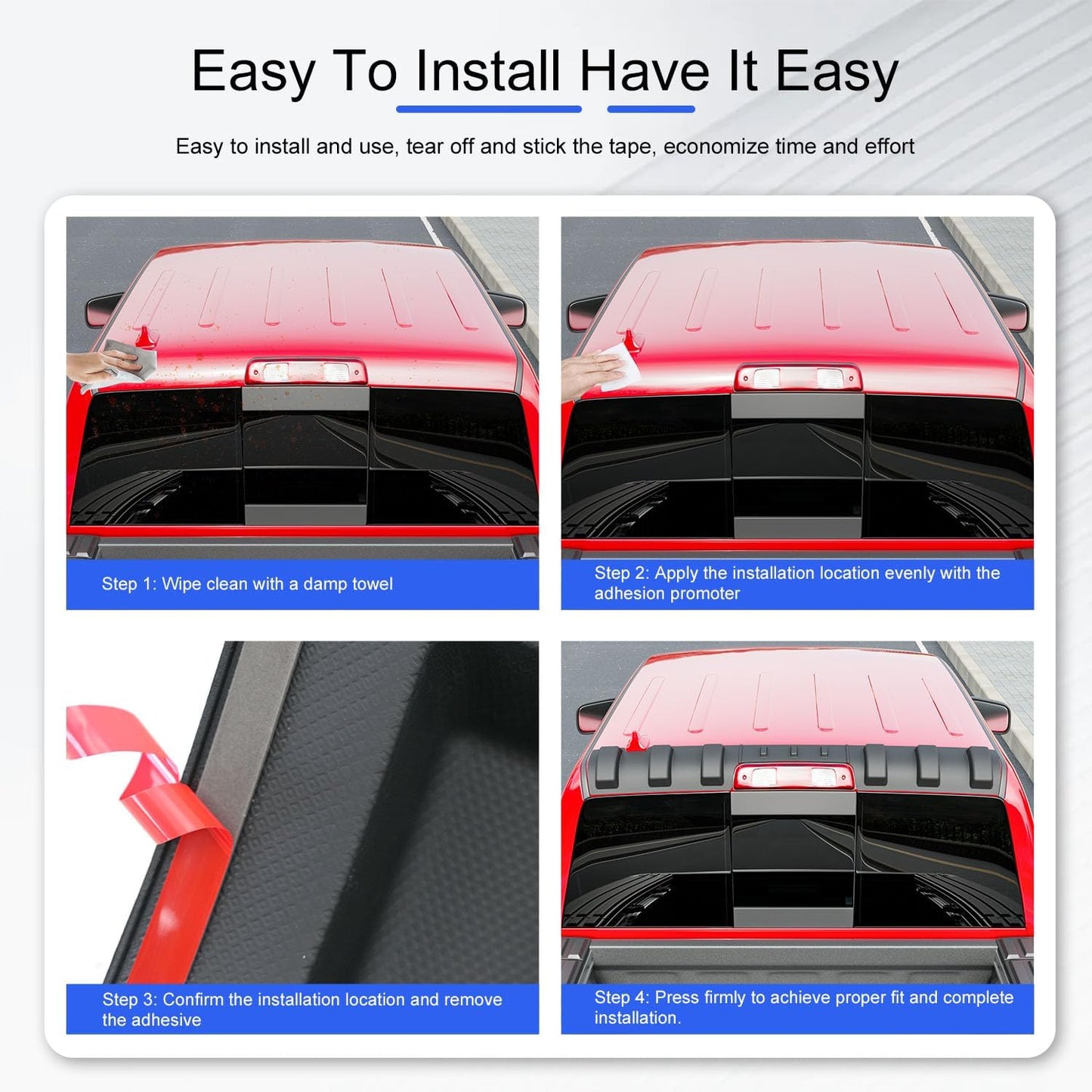 Rear Roof Protector Compatible with 2009-2018 Dodge Ram 1500 Rear Roof Spoiler Replacement for 2009 2010 2011 2012 2013 2014 2015 2016 2017 2018 Dodge Ram 1500 Accessories
