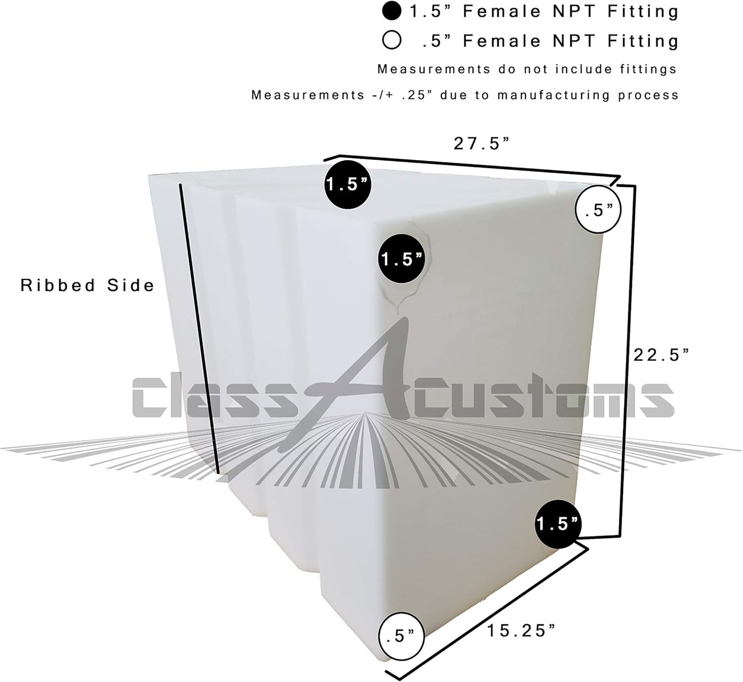 Class A Customs | 42 Gallon RV Concession Fresh and Gray Water Holding Tank | T-4200