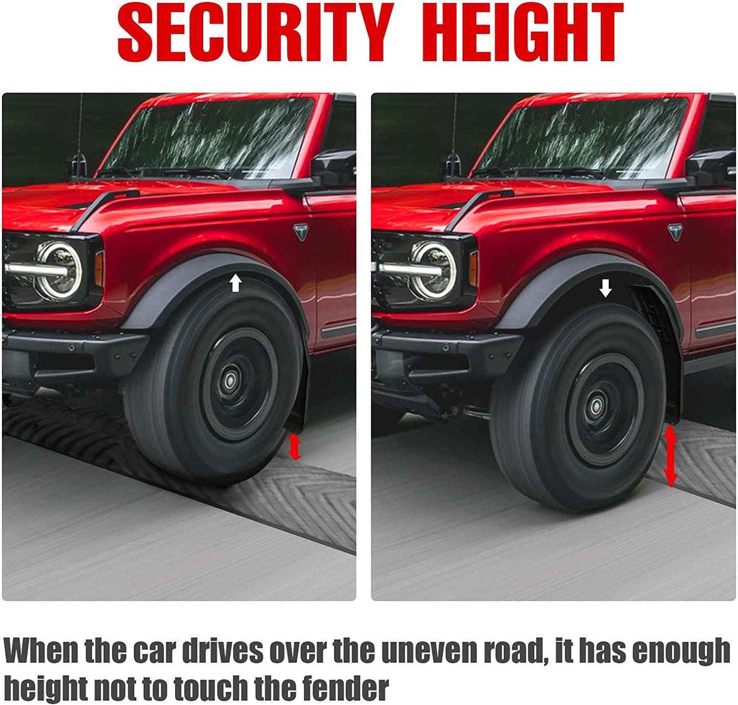Mud Flaps for Ford Bronco Accessories 2021 2022 2023 2024 2/4-Door No Punching Required Front and Rear 4PCS - OMOTOR