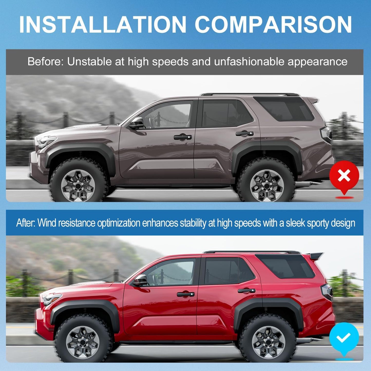 Xipoo Spoiler Compatible with 2025 Toyota 4Runner Trunk Lip Rear Roof Spoiler Glossy Black Trunk Wing Replacement for 2025 Toyota 4Runner Accessories