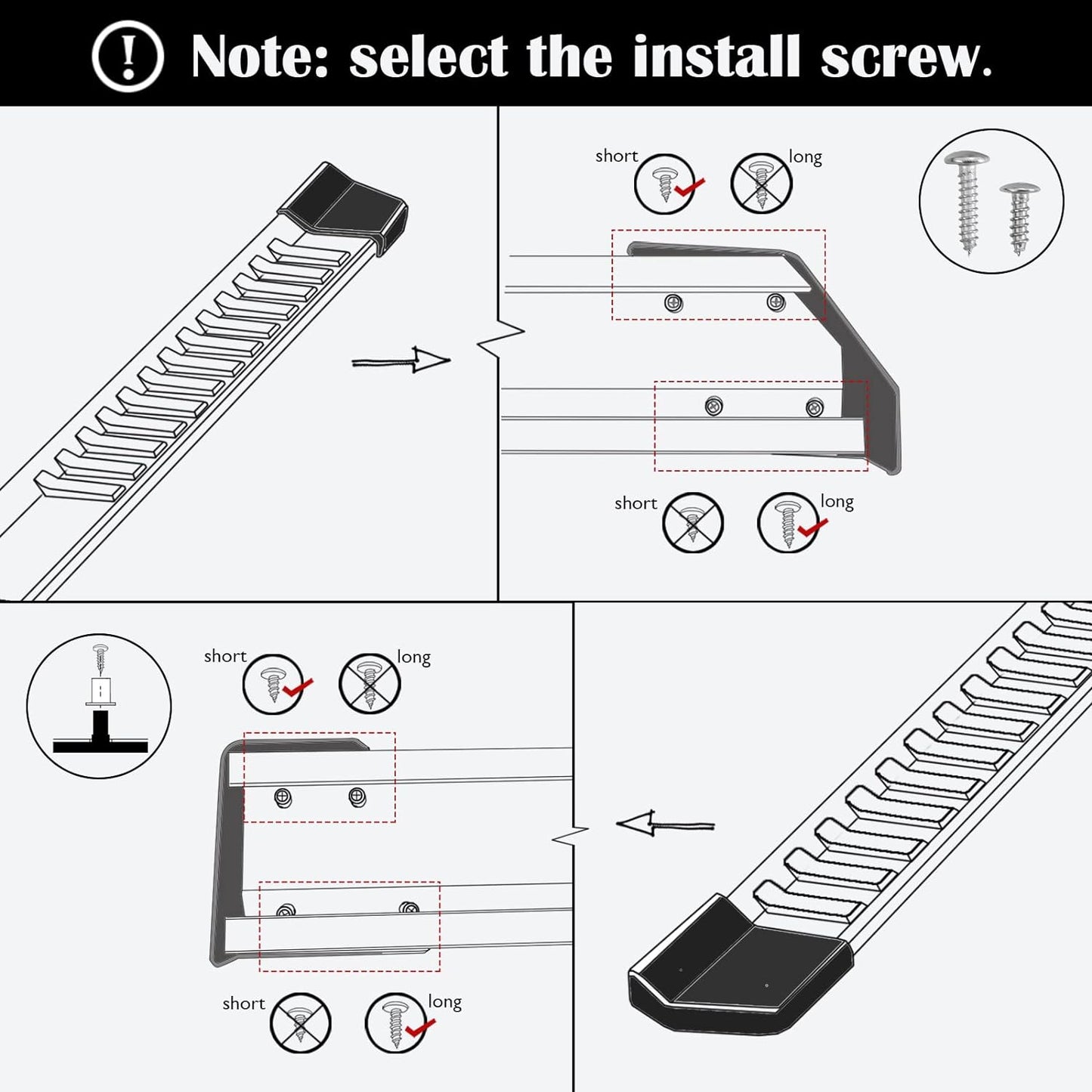 Pair Running Board Nerf Bar Compatible with 15-23 Ford F150 Superduty Crew Cab(4 Full Size Doors) Rocker Slider Side Steps,Width 6 Inches V Style.with OE Style Brackets - OMOTOR