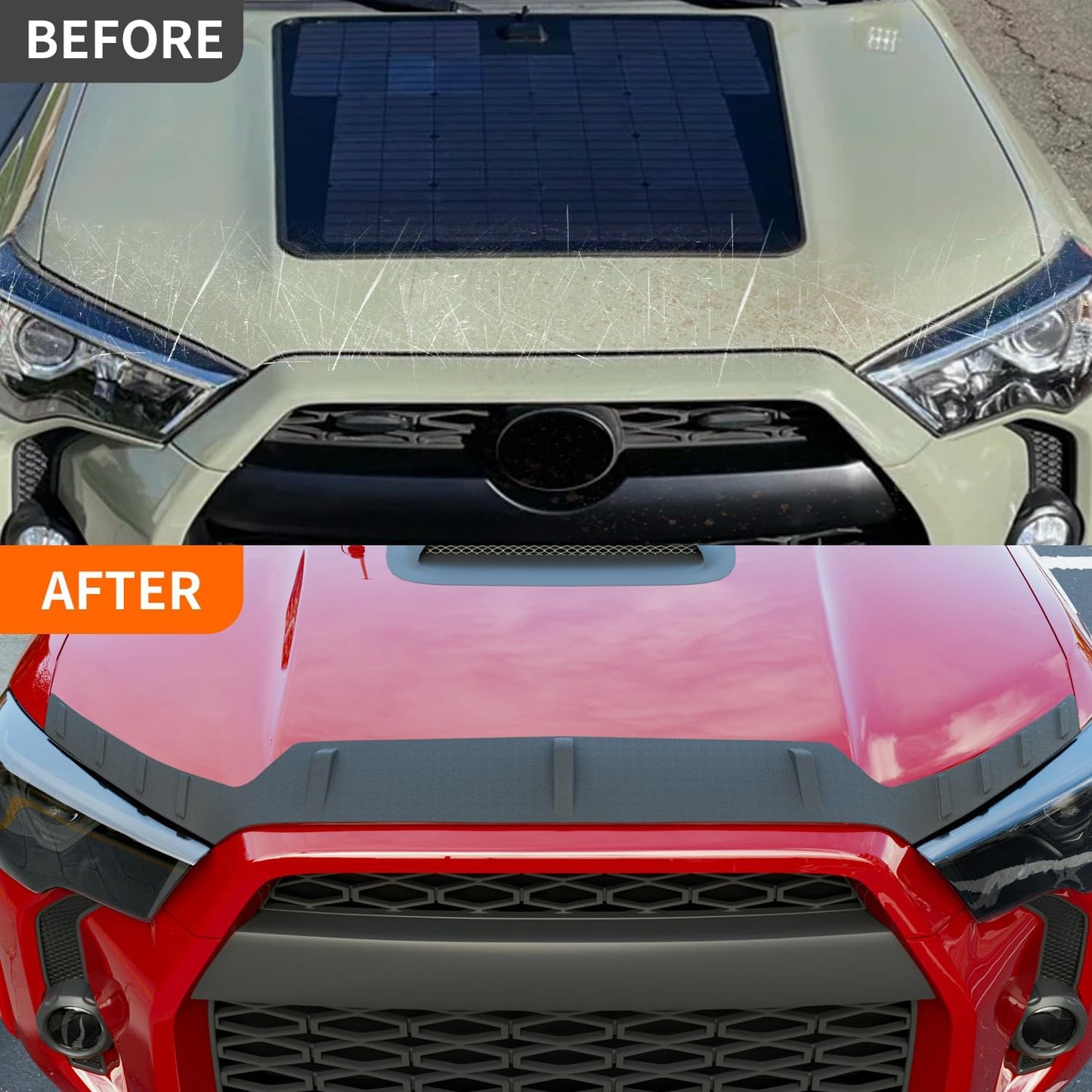 powoq Hood Deflector Compatible with 2010-2024 Toyota 4Runner Hood Protector Shield TPE Deflector Replacement for 2010-2024 Toyota 4Runner Accessories