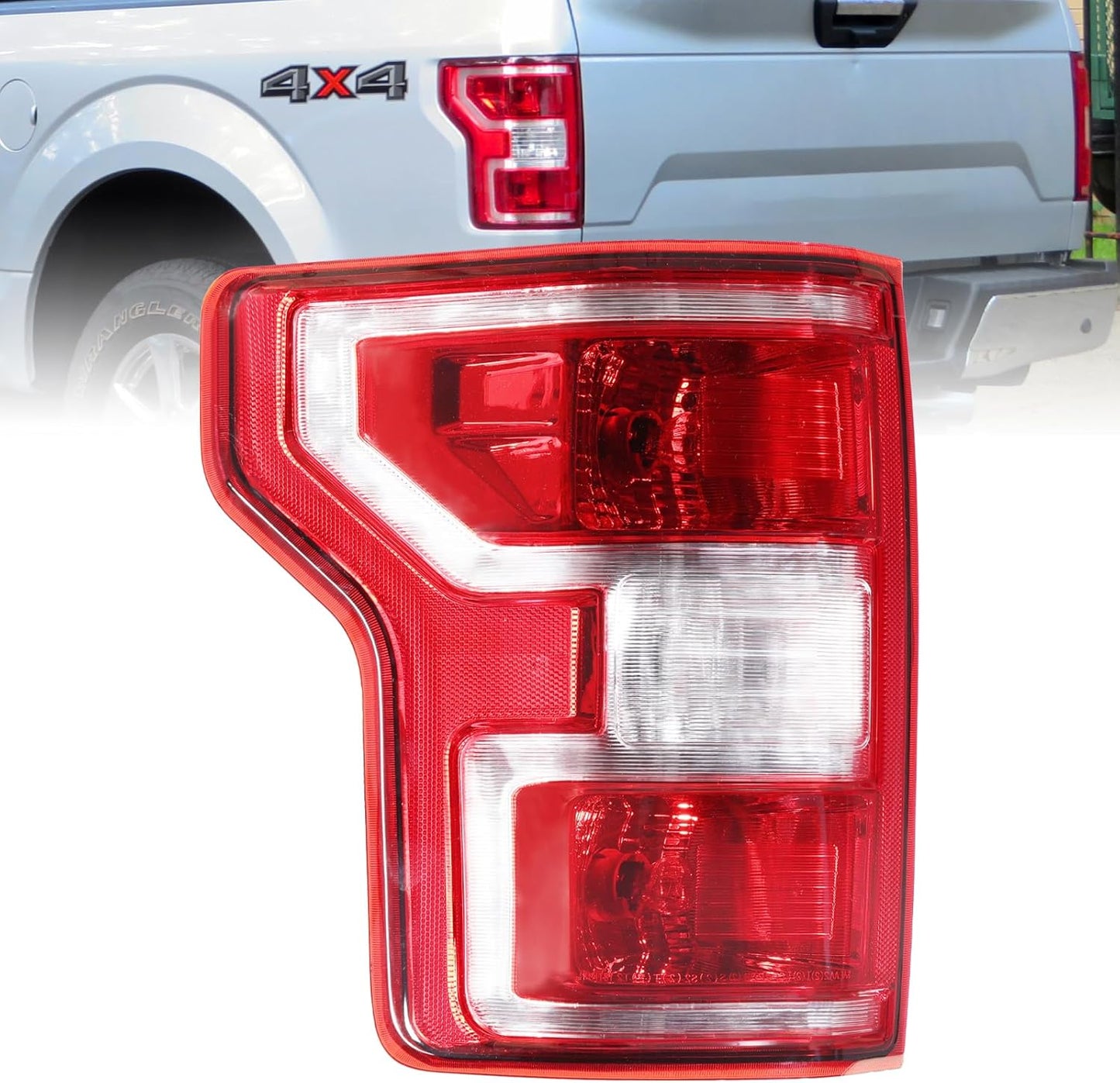 Tail Light for 2018-2020 Ford F-150 – Driver & Passenger Side Rear Brake Lamp, Includes Bulb & Harness - OMOTOR