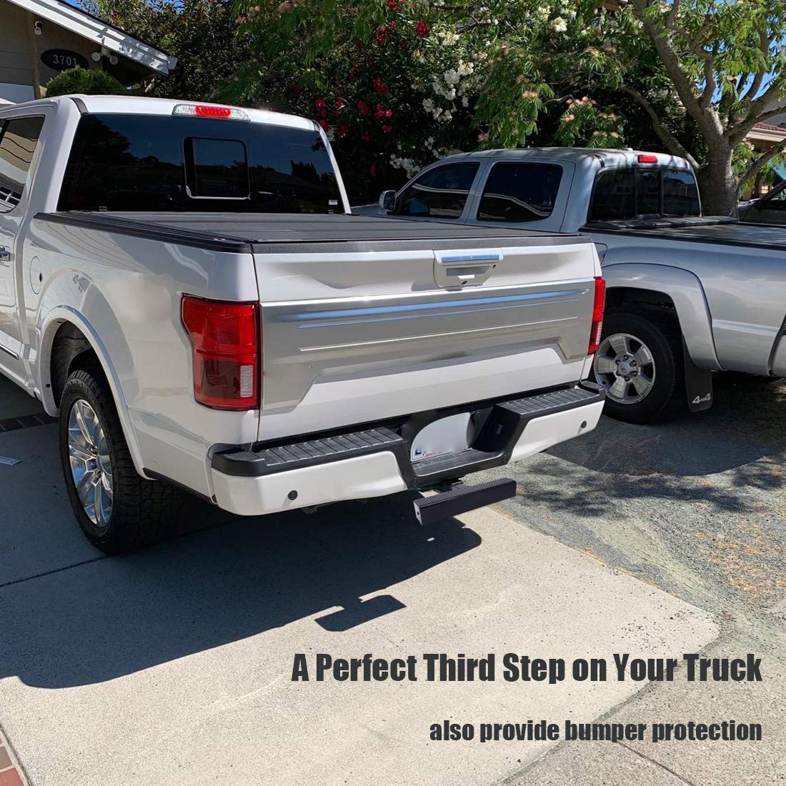 Hitch Step for 2” Receivers, Strong Steel Construction Rust Resistant Powder Coated Finish with Hitch Pin, 600lbs Maximum Load - OMOTOR