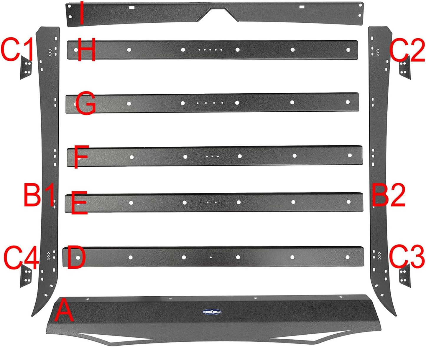 Roof Rack Steel Crossbars Cargo Carrier Basket with LED Lights for 2014-2021 Toyota Tundra Crewmax Pickup Truck