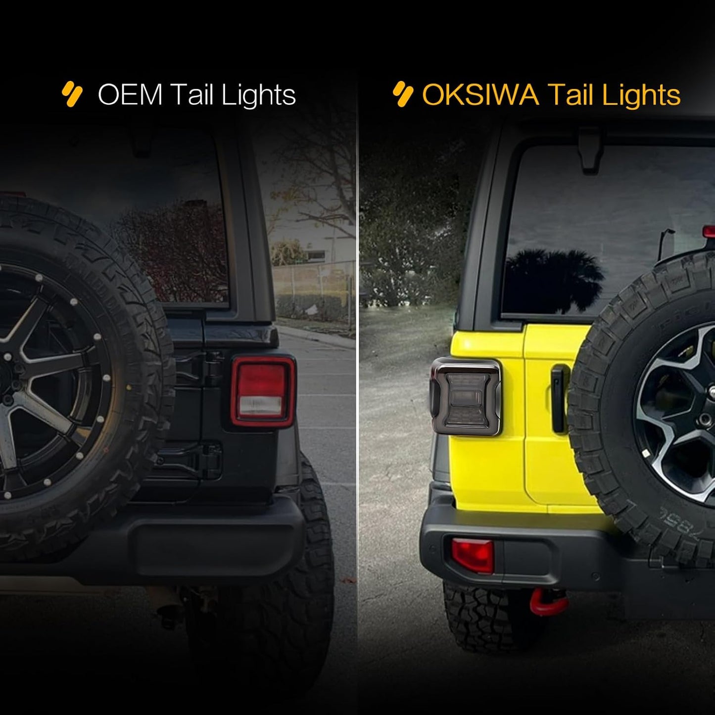 Full LED Tail Light Fit for 2018 2019 2020 2021 2022 2023 Jeep Wrangler JL(For Stock Halogen Model to Upgrade to FULL LED),LED Rear Light Set Brake Lamp Tail Lamp Assembly,Smoked Lens