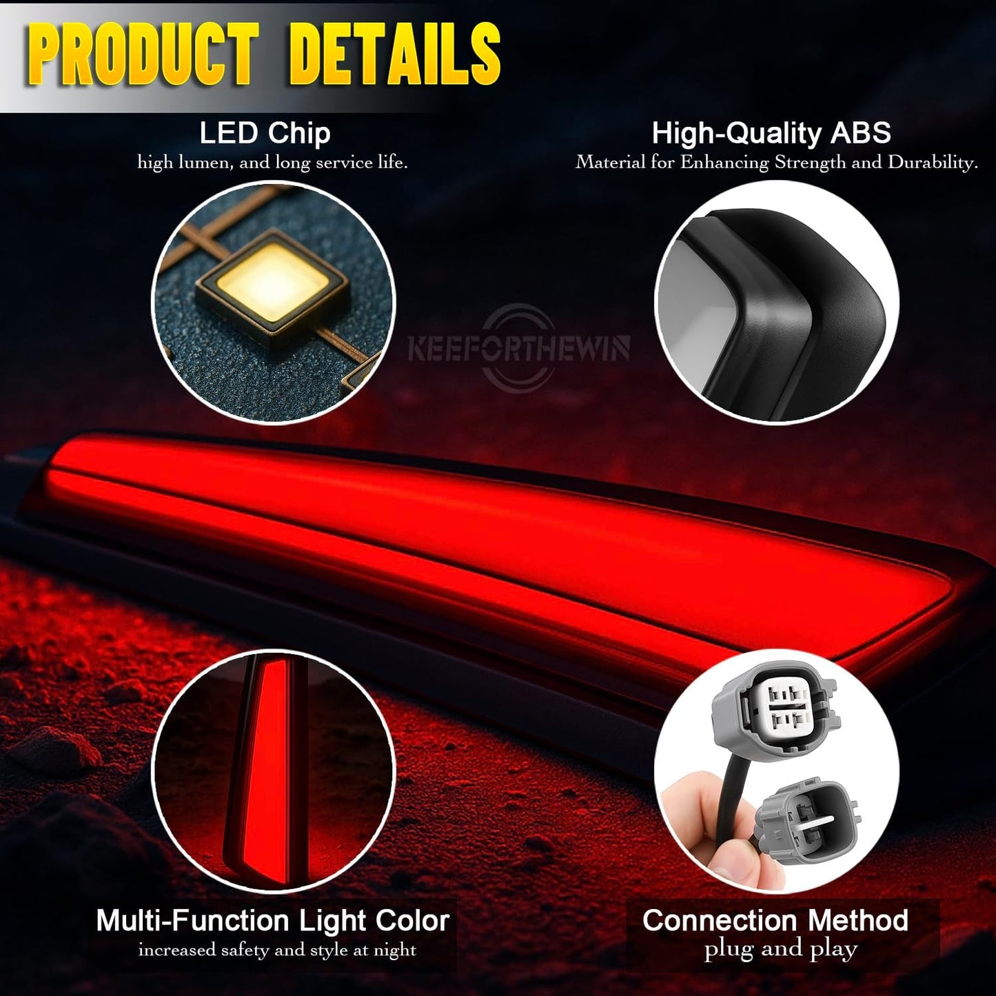 LED Tail Lights Brake fit for 2025 Toyota 4Runner W/Smoked Black Lens Red Driving/Braking/Sequential turn signal Light Accessories