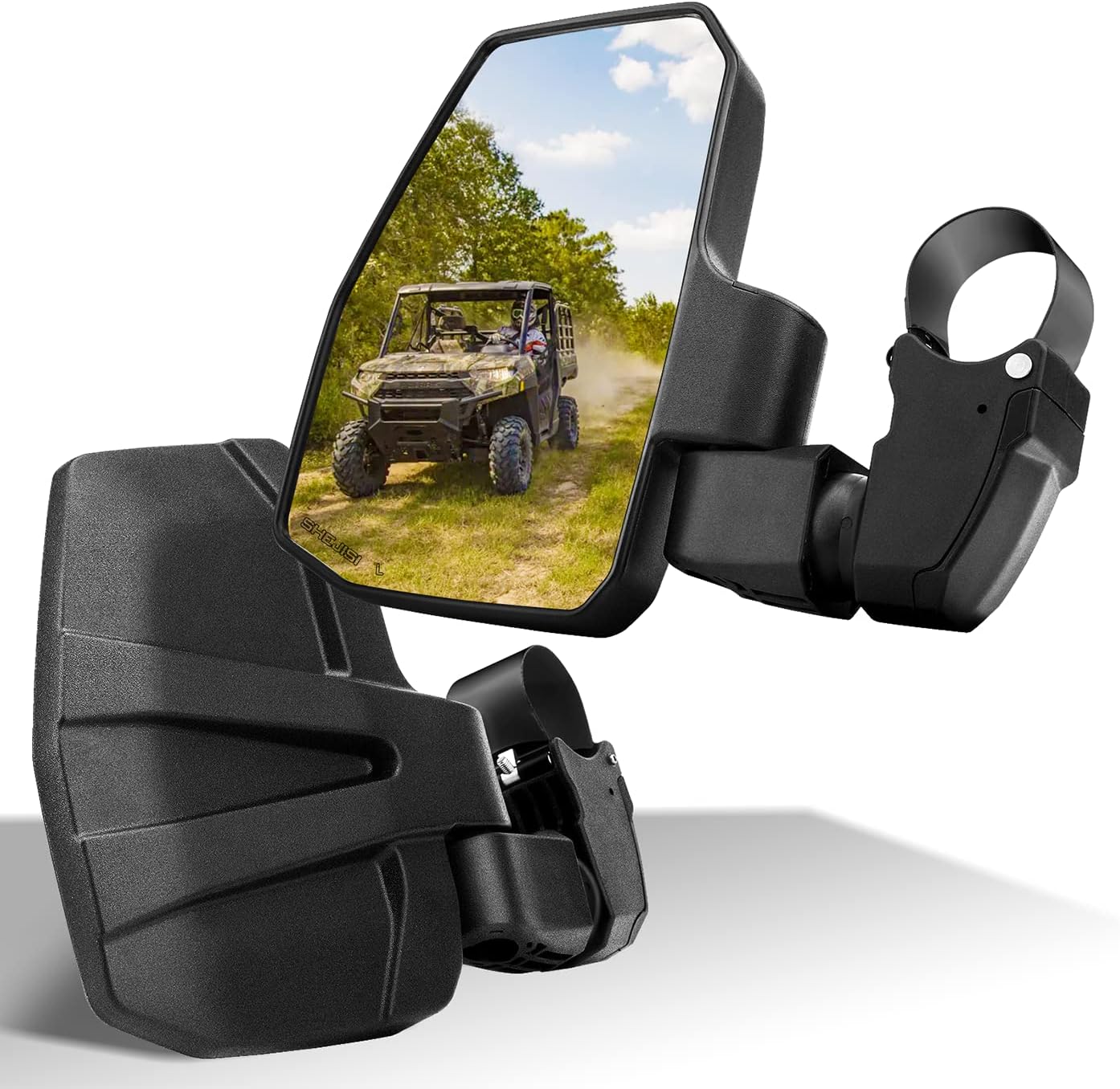 UTV Side Mirrors,You No Longer Need to Adjust by Hand,Innovative Automatic Reset Function,for 1.5"-2.0" Roll Cage,Compatible with Polaris RZR,Can Am Maverick,Honda Pioneer SXS,Kawasaki Mule - OMOTOR