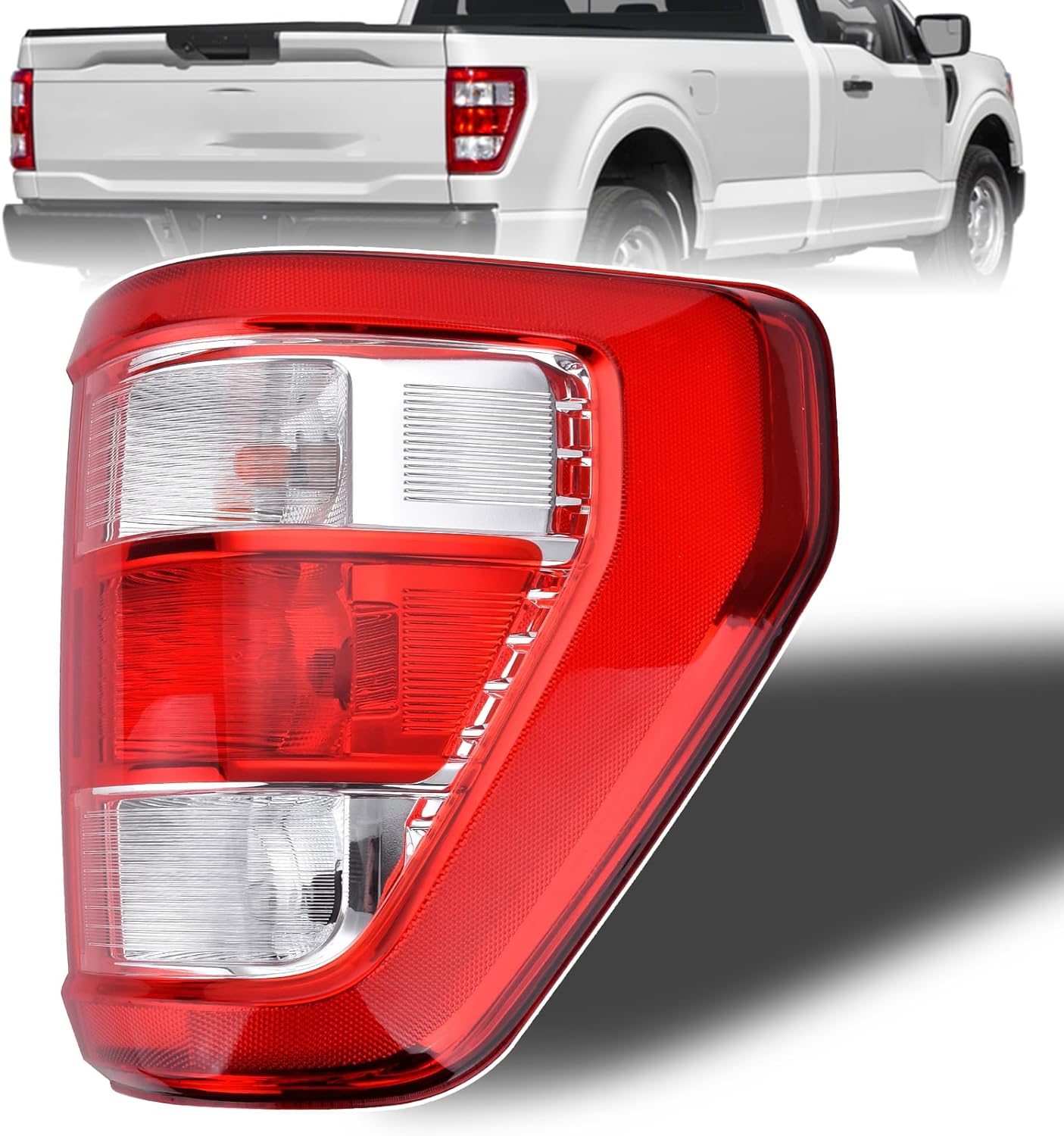 Tail Light Assembly with Blind Spot & Brake Lamp for 2021-2023 Ford F-150 – LED/Halogen, Left/Right Side (Module Not Included) - OMOTOR