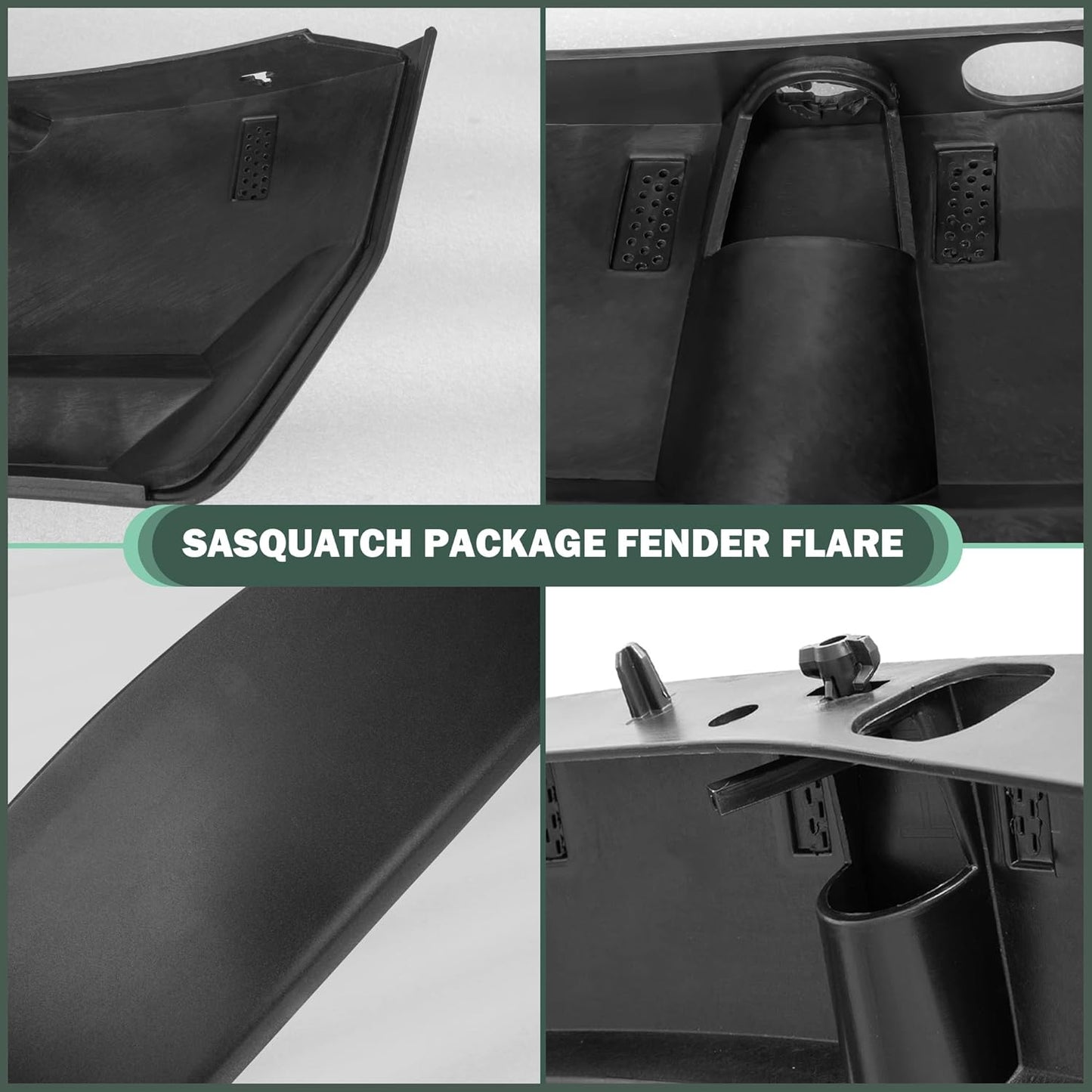 Front & Rear Sasquatch Package Fender Flare Kit Fit for 2021-2023 Ford Bronco 2/4 Door Exclude Bronco Sport, Replace OE M-9164-BFK M2DZ-16268-AA, Black, 4pcs