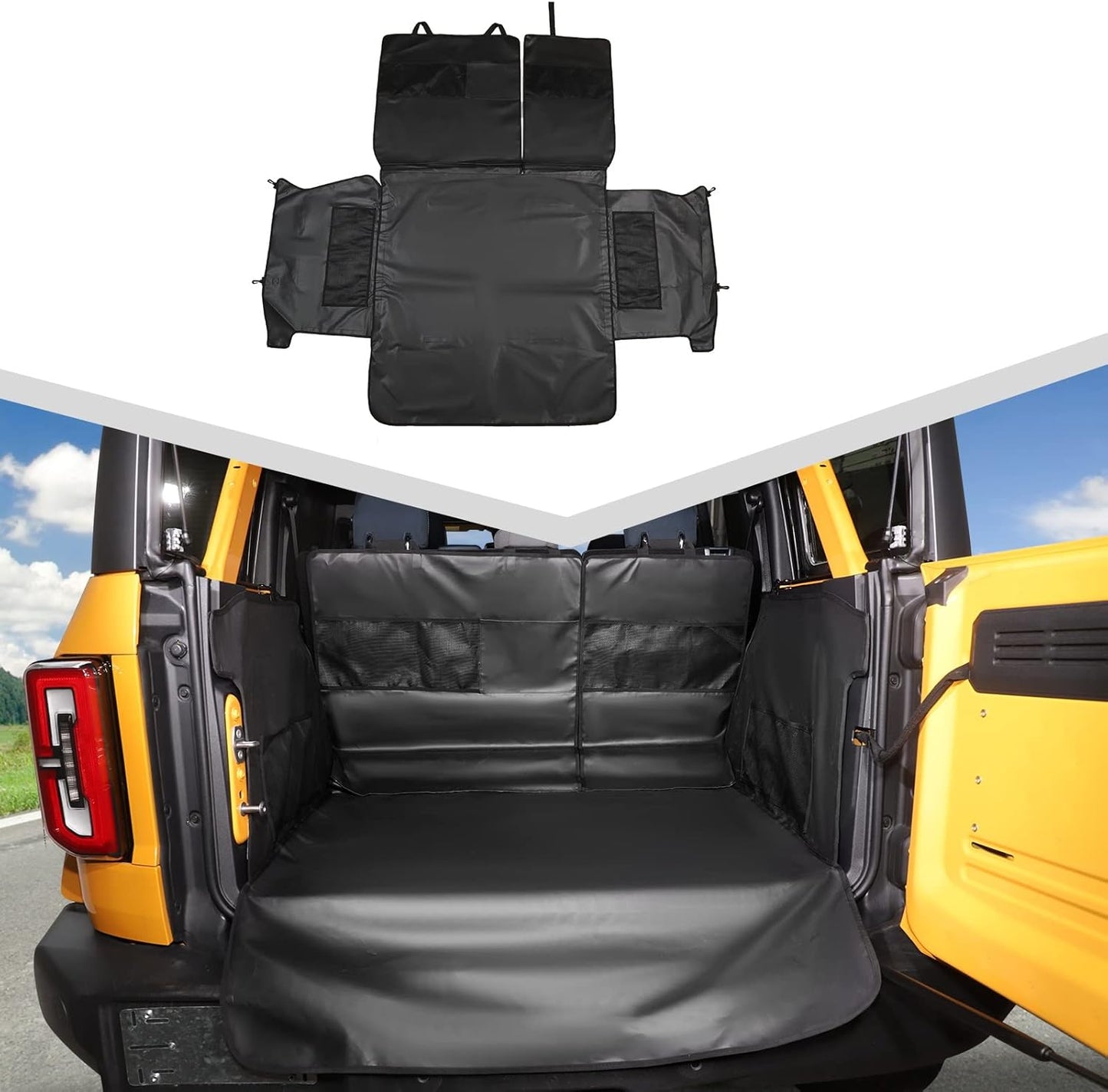 Jimen Compatible with Ford Bronco 4 Door 2021-2023, Pet Trunk Cargo Liner, Waterproof Cargo Cover Dog Mat Protector