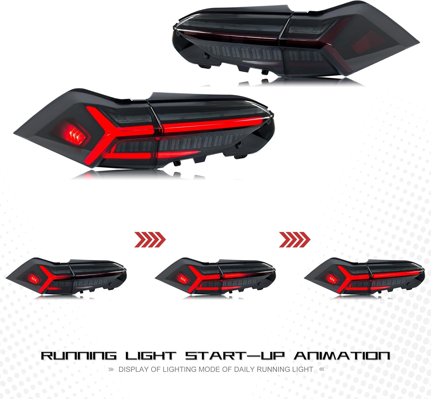 inginuity time LED Tail Lights for Toyota RAV4 2019-2024 Start-up Animation Sequential Turn Signal Rear Lamps Accessory Assembly
