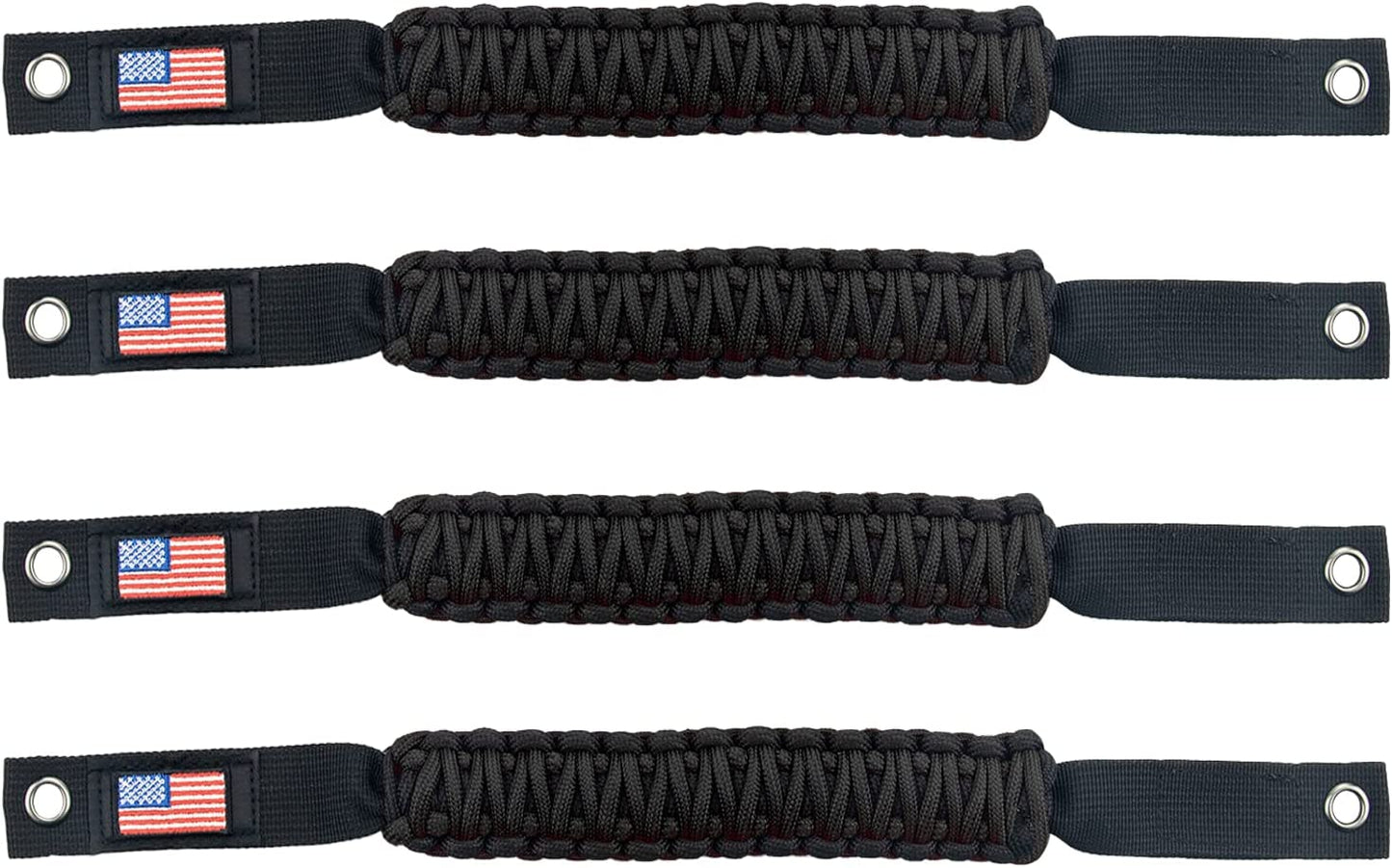 Roll Bar Paracord Grab Handles Compatible with Ford Bronco 2021 2022 2/4 Door, Bronco Grab Handles Interior Accessories (Black 4Pcs) - OMOTOR