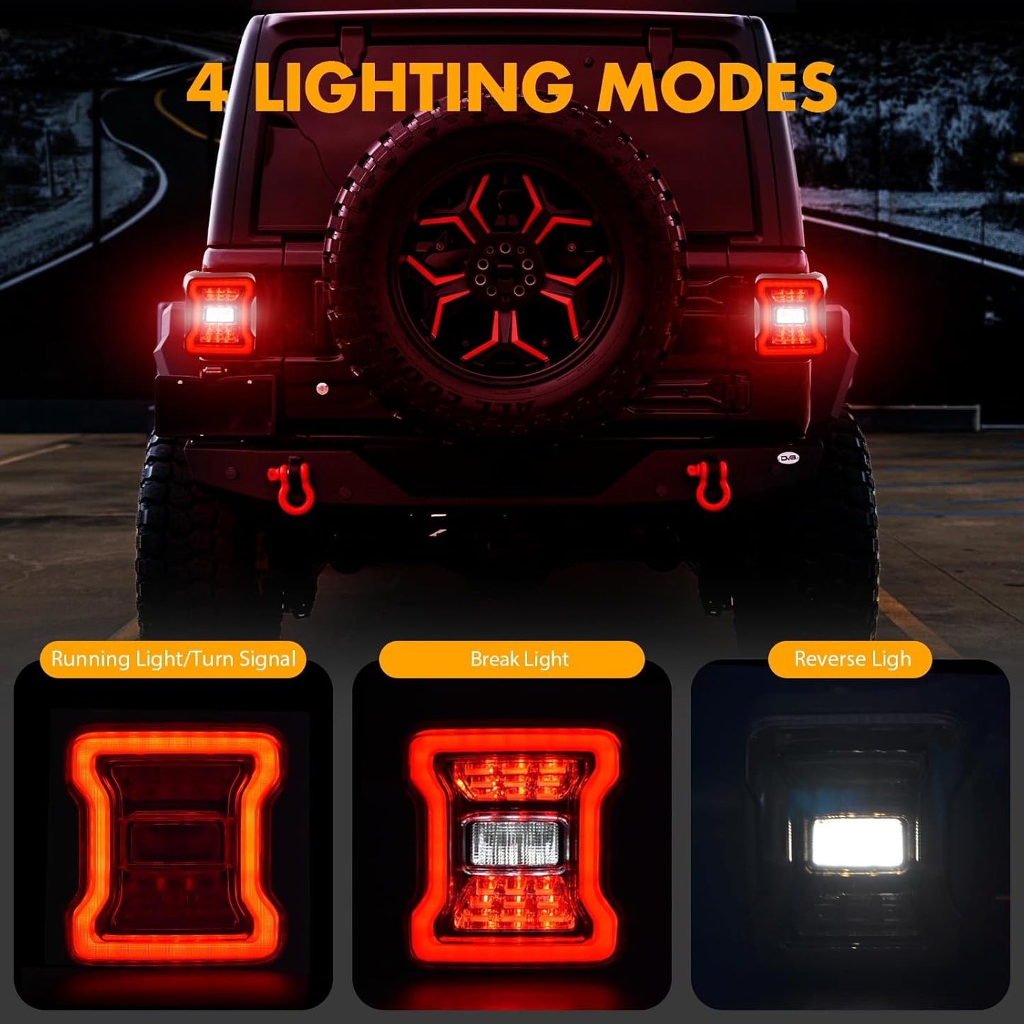 Full LED Tail Light Fit for 2018 2019 2020 2021 2022 2023 Jeep Wrangler JL(For Stock Halogen Model to Upgrade to FULL LED),LED Rear Light Set Brake Lamp Tail Lamp Assembly,Smoked Lens
