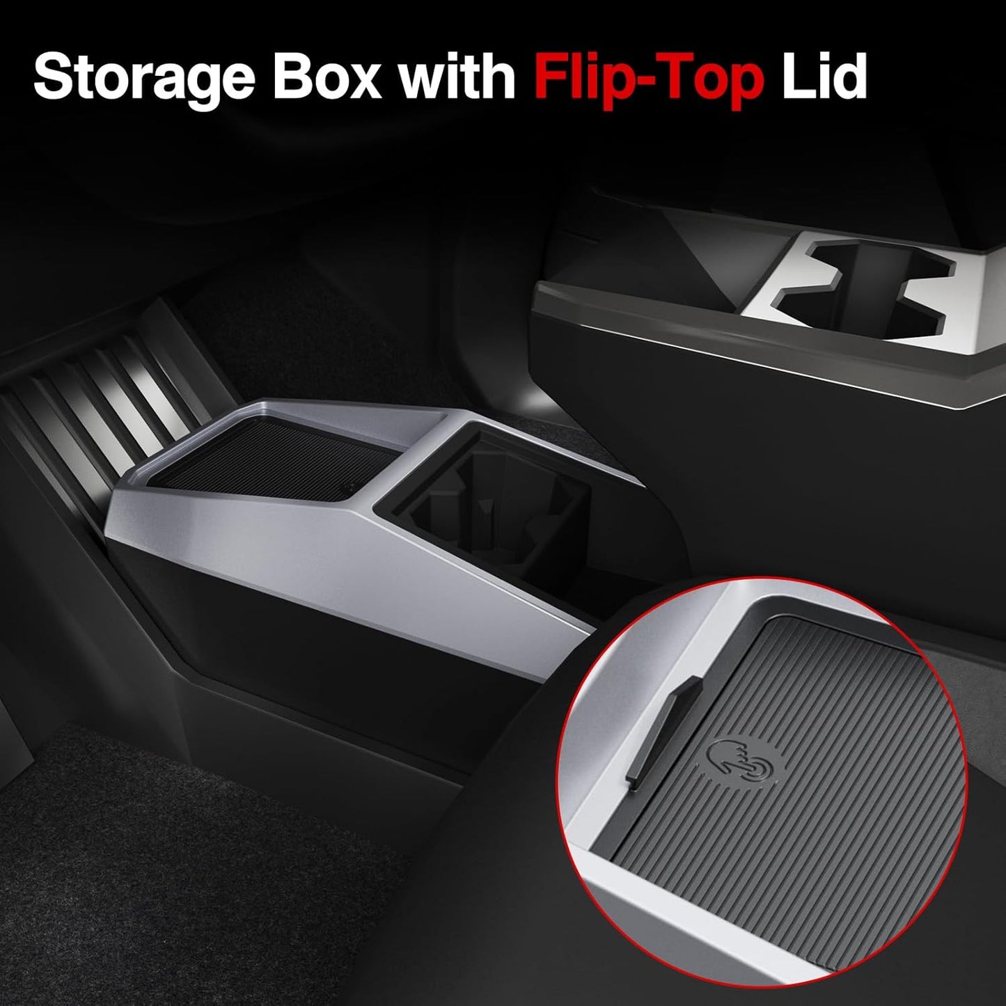 Floor Console Organizer Compatible with Tesla Cybertruck 2024, Multifunctional Storage Box for Cybertruck Accessories