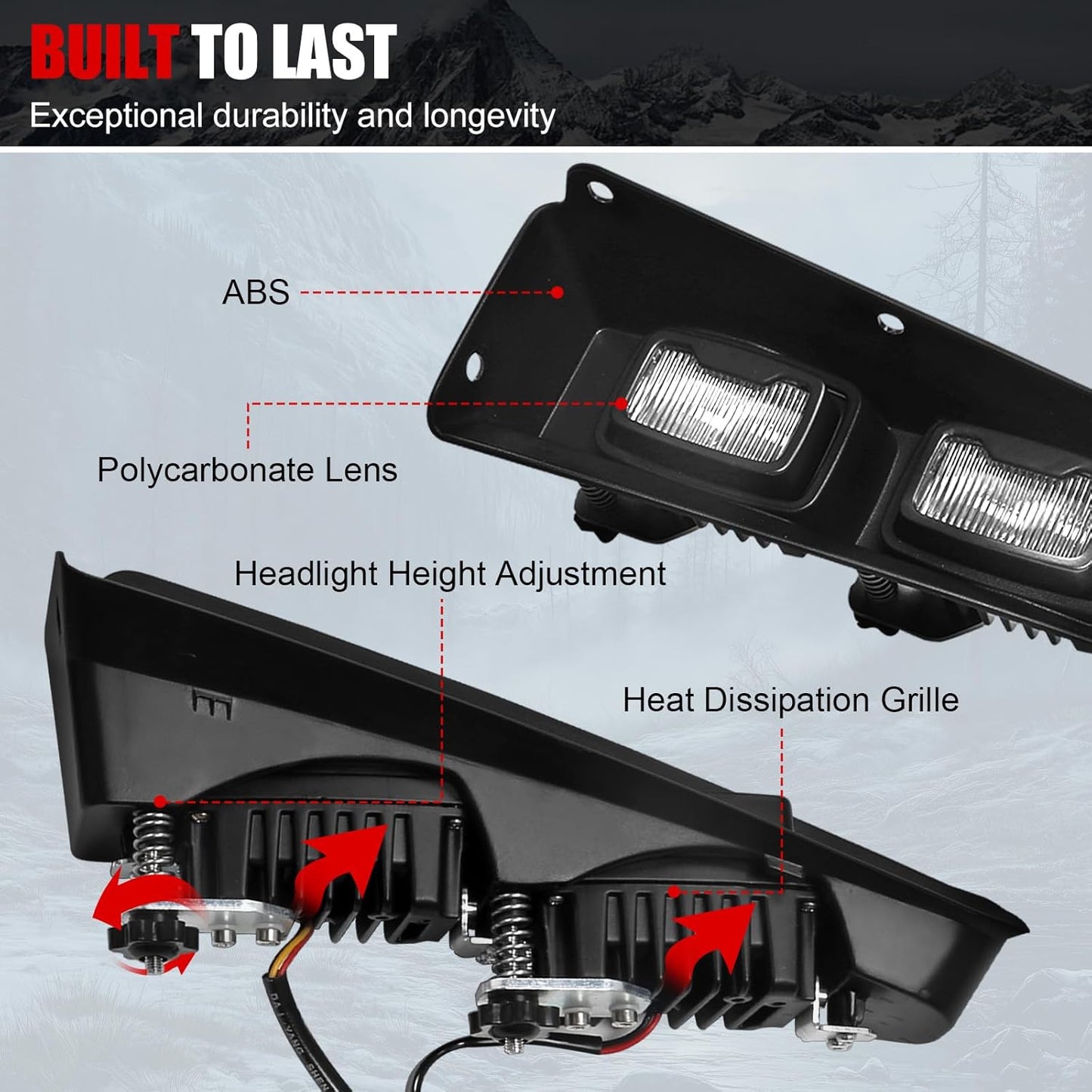 Mabett Raptor Style Fog Lights fit Ford Bronco 2021-2024, Lower Bumper Performance Heavy Duty Modular Lamps Lights for Bronco Accessories 2/4-Door