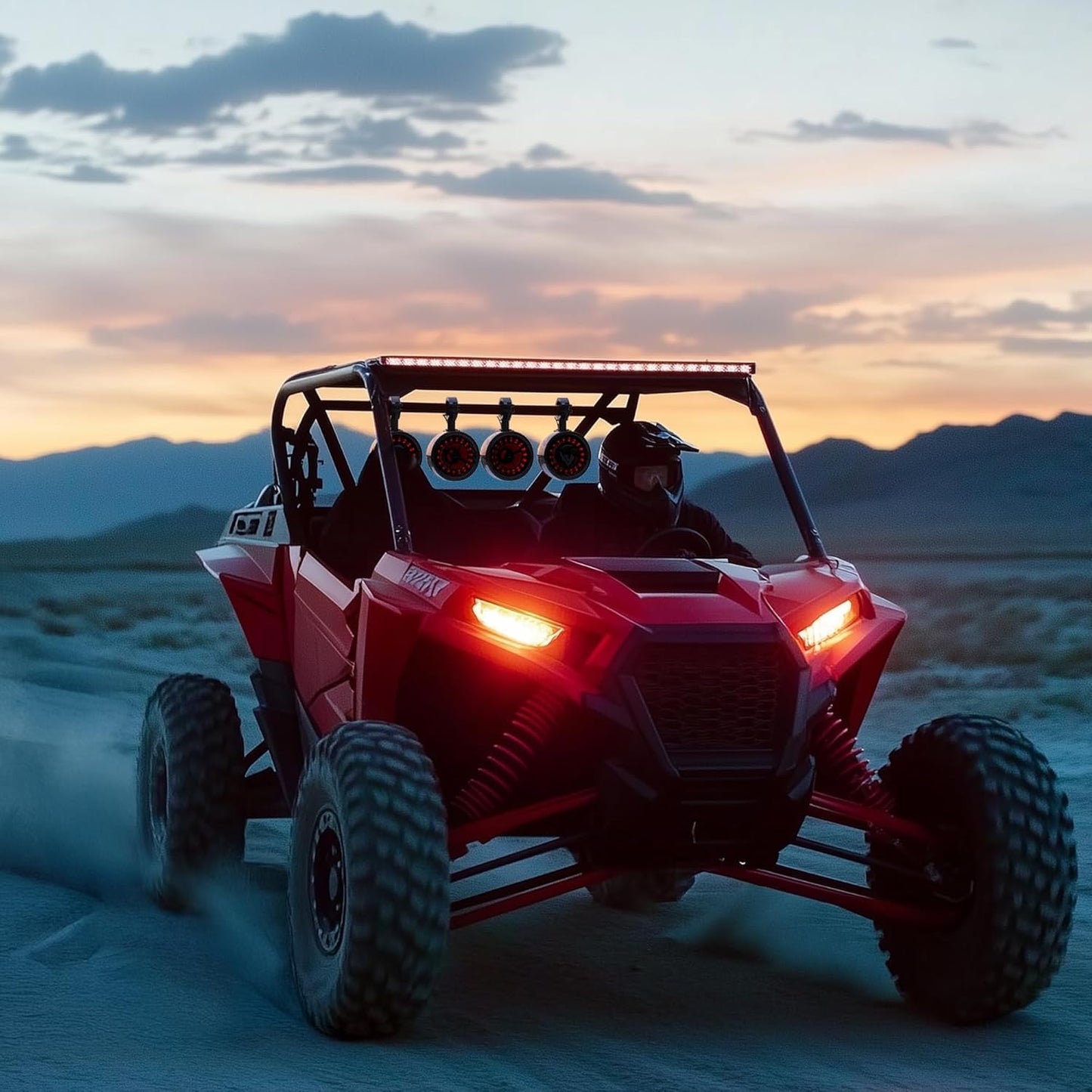 5 Inch Speakers UTV Sound Bar 8 Speakers (4X Woofer & 4X Tweeter) for UTVs Fits 1.5-2in Roll Cages, Compatible with SXS RZR Polaris Can-Am Wildcat ATVs