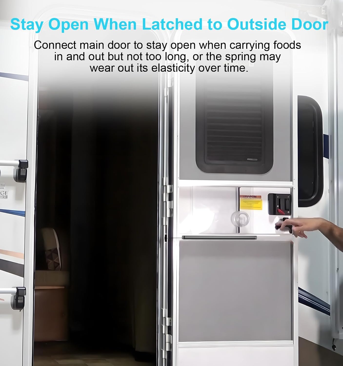 Automatic RV Screen Door Closer Kit Built in Spring for Adjustable Tension - Aluminum Universal Camper Entry Auto Closure Kit - Trailer Must Haves Self-Closing Accessory 17"x0.9"