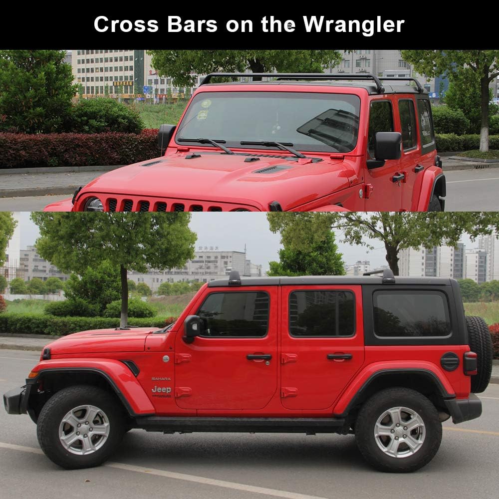 Snailfly Black Luggage Roof Rack Fit for 2007-2025 Jeep Wrangler JK JL Gladiator JT 2&4 Door Cross Bars