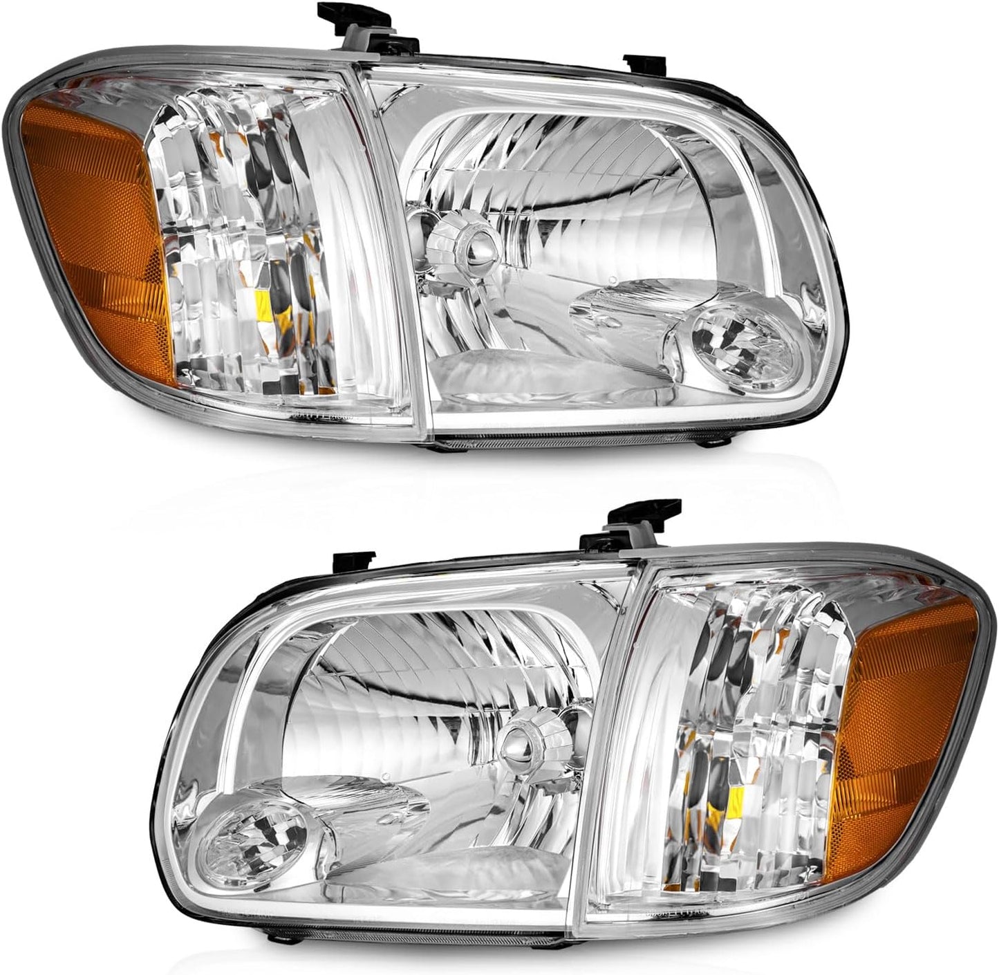 Headlight & Corner Lights for 2005-2006 Toyota Tundra Double Cab SR5/Limited & 2005-2007 Sequoia - Compatible Headlamp Set - OMOTOR