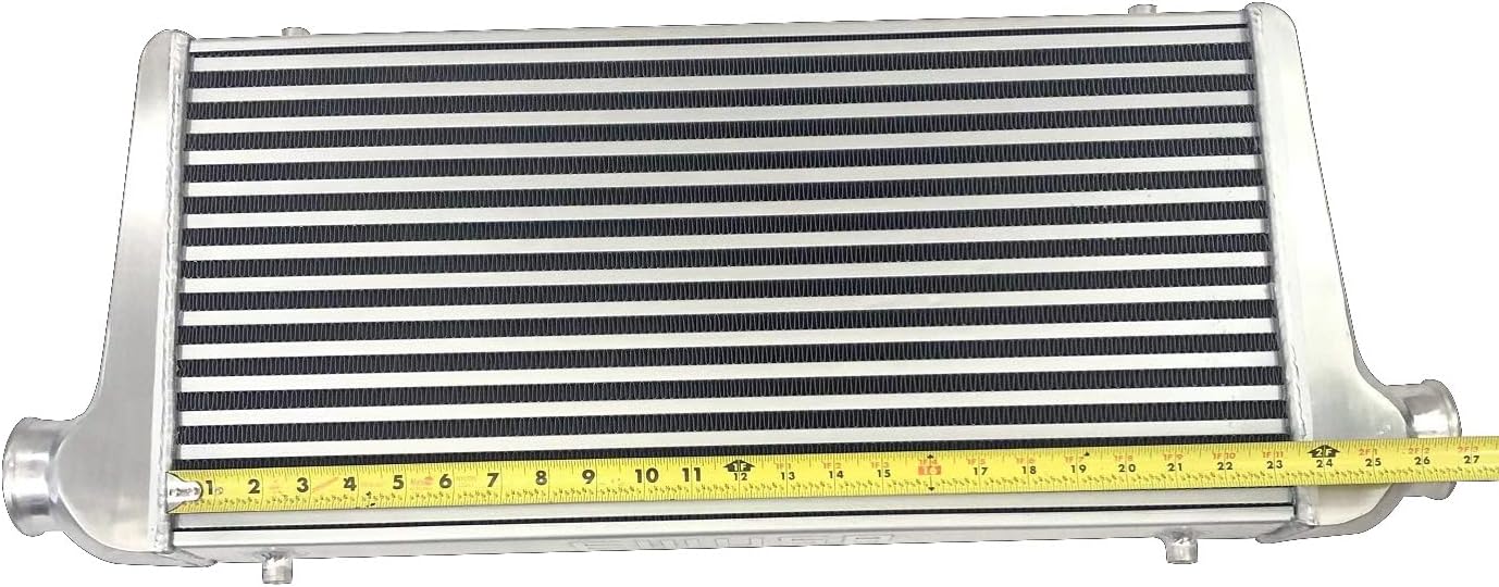 2.5" I/O Universal Aluminum Tube and Fin Front Mount Turbo Intercooler Overall Size 31" x 13" x 3"/Core Size: 23" x 10.5" x2.5"