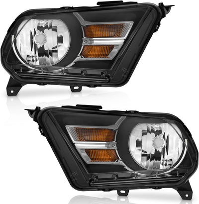 Headlight Compatible with 2010-2014 Ford Mustang Headlights Assembly Pair for 2010 2011 2012 2013 2014 Ford Mustang Headlamp Replacement