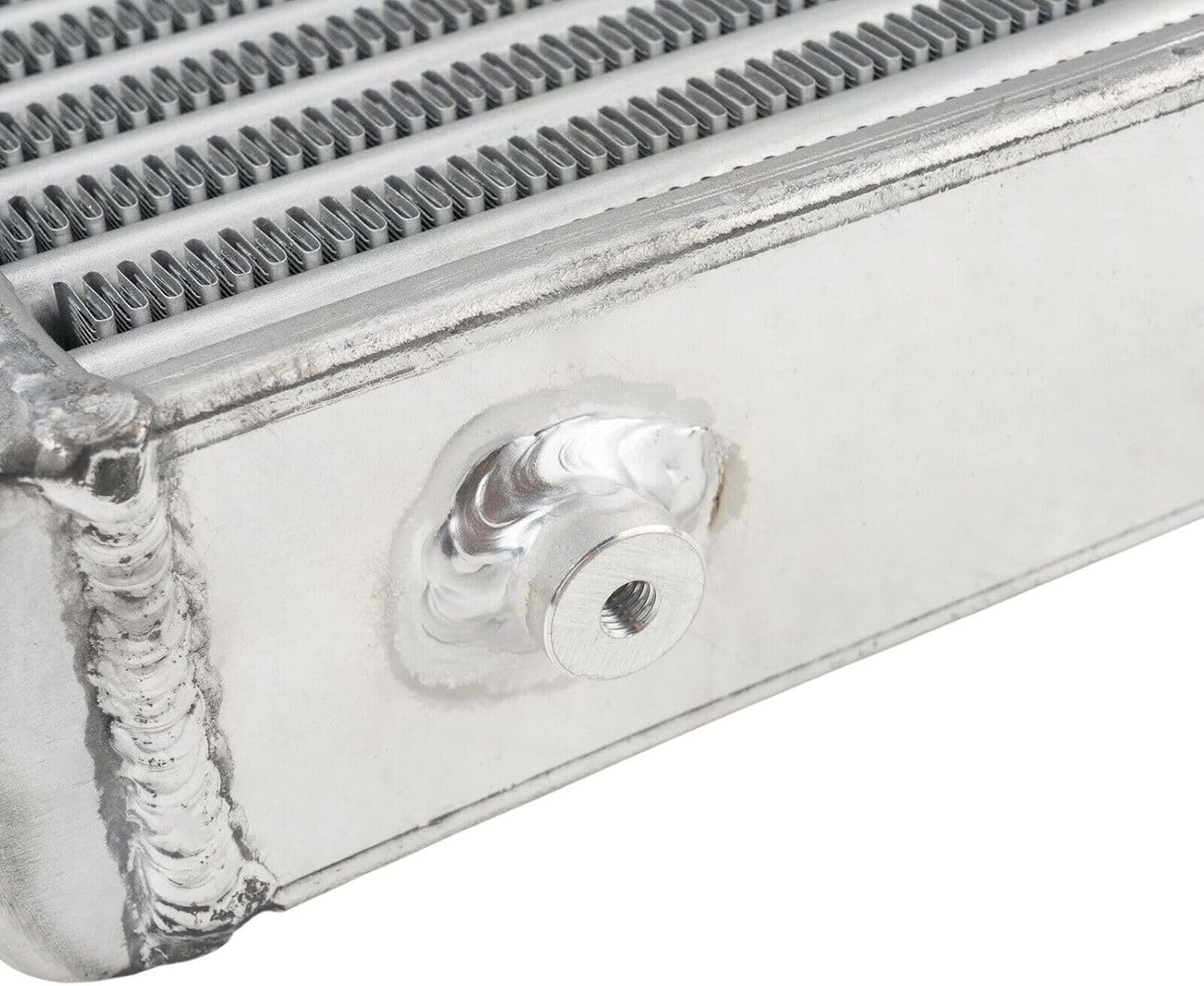 2.5" I/O Universal Aluminum Tube and Fin Front Mount Turbo Intercooler Overall Size 31" x 13" x 3"/Core Size: 23" x 10.5" x2.5"