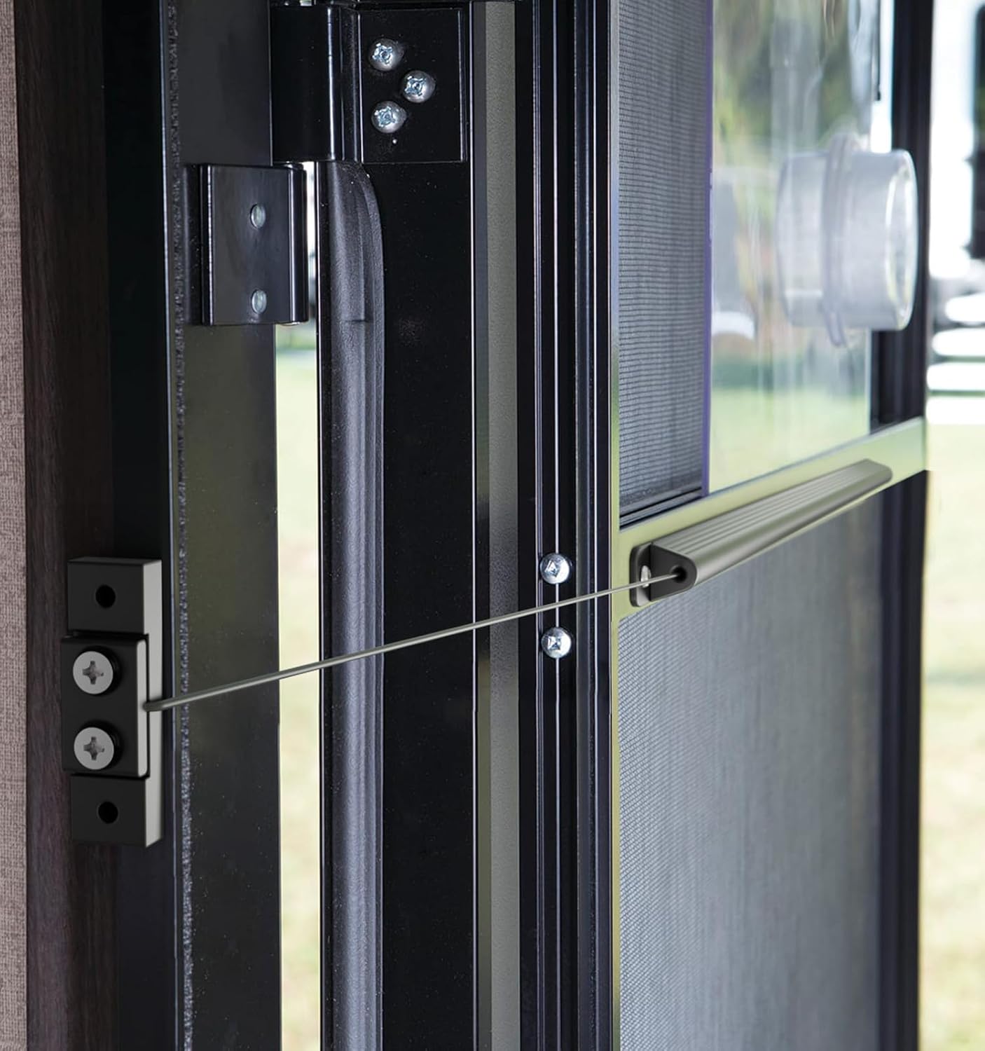 Automatic RV Screen Door Closer Kit Built in Spring for Adjustable Tension - Aluminum Universal Camper Entry Auto Closure Kit - Trailer Must Haves Self-Closing Accessory 17"x0.9"