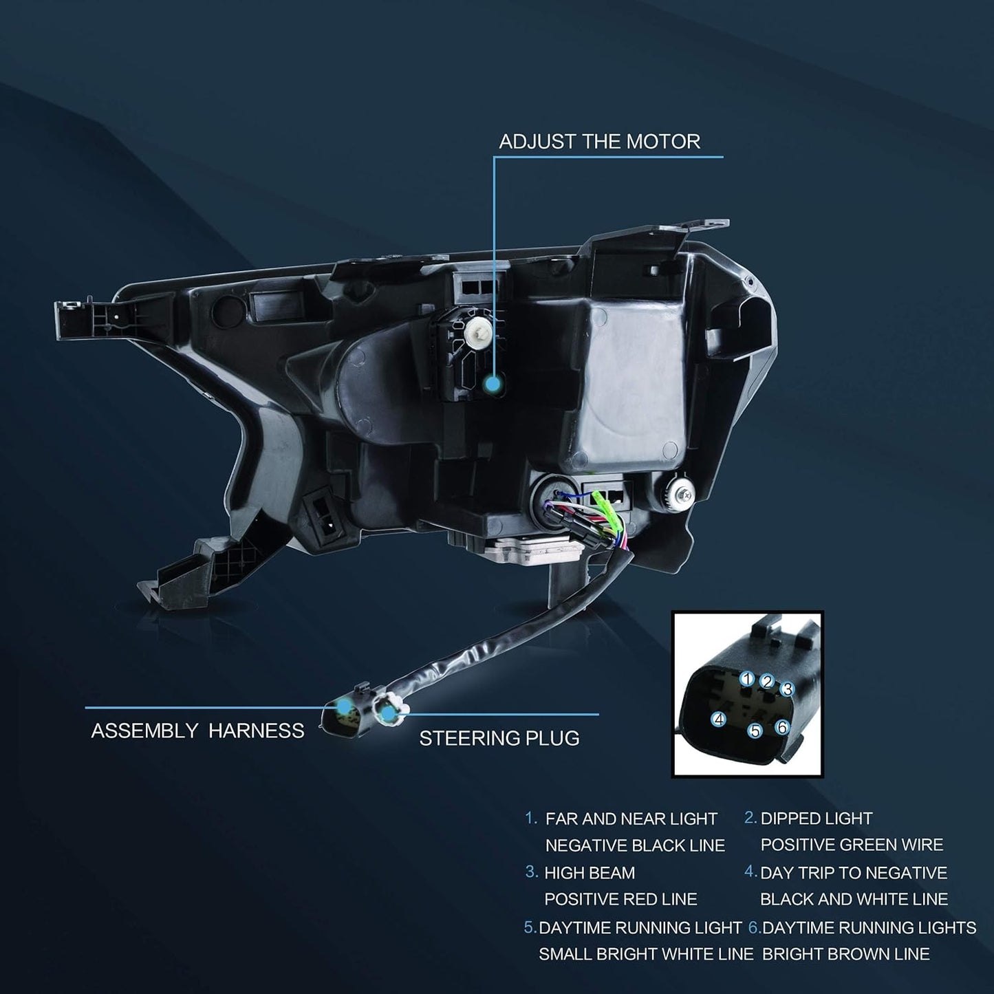 VLAND Headlights Assembly Fit for 2019-2024 Ford Ranger, with Sequential Turn Signal, Projector/Clear