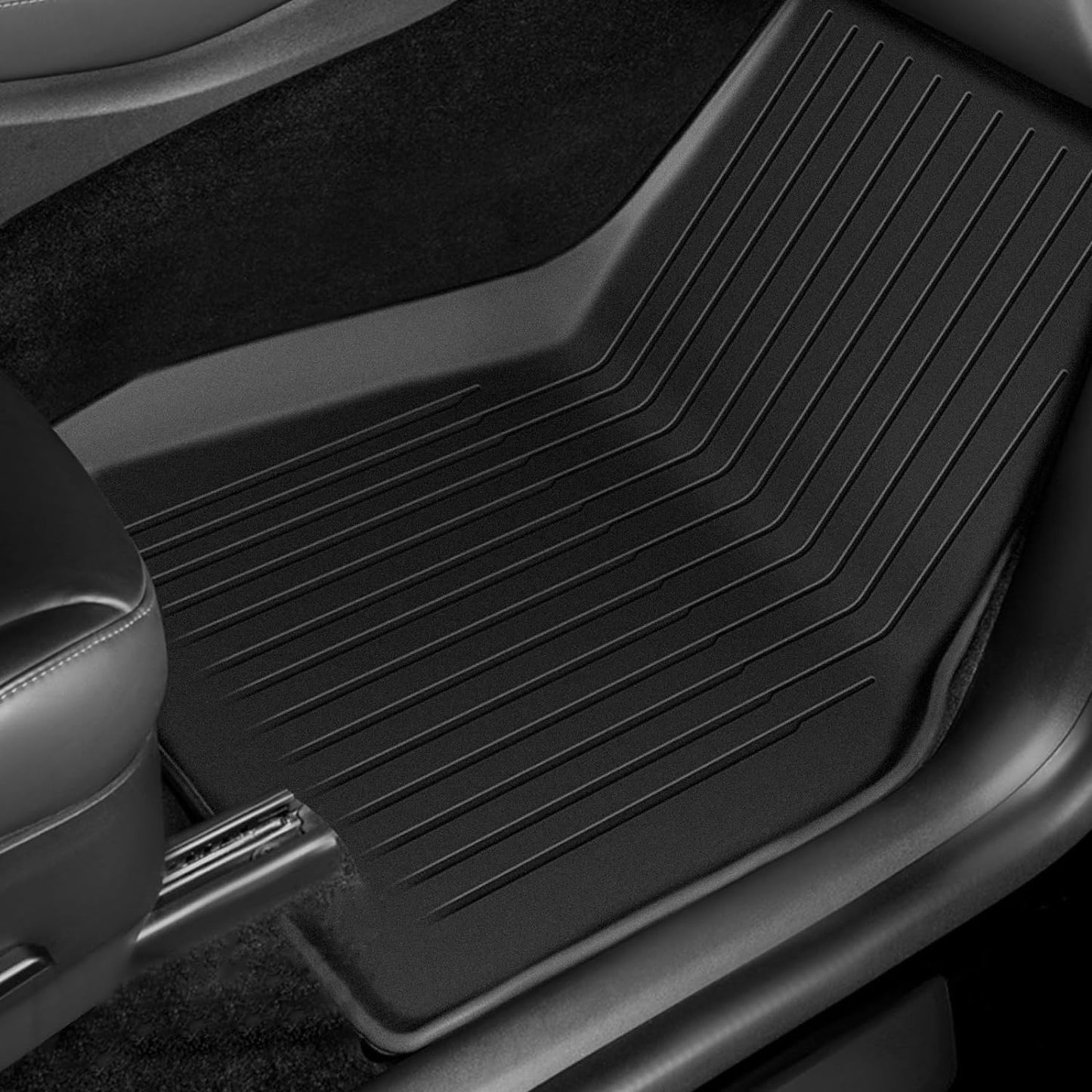 Floor Mats for Tesla Model Y 2020-2024 All Weather TPE Cargo Liner Floor Mats and Cargo Trunk Mats Accessories (Set of 6 - Not Fit 7-Seat) - OMOTOR