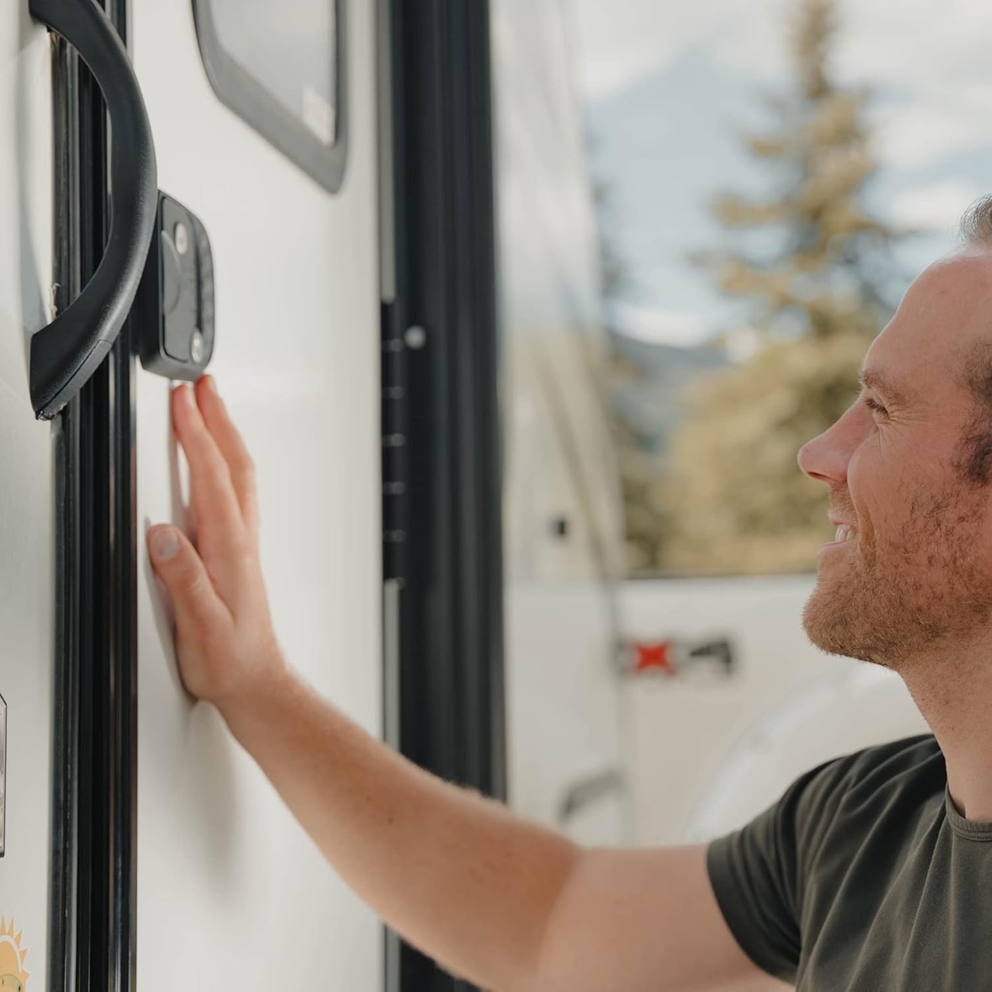 RV Door Lock Replacement with Keyless Entry and Remote, Secure Low Profile RV Door Latch, Perfect Camper Door Lock for a Majority of RVs, Patented Security Technology - OMOTOR