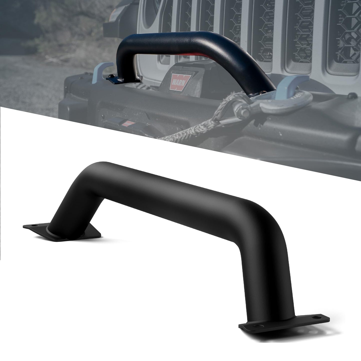 RockTrix Black Front Brush Guard, Tall 5.8 inch Height to Clear Winch, Compatible with 2018+ Jeep Wrangler JL, 2019+ Gladiator JT - Steel Bar Grille Guard for Steel Rubicon Bumper, Replaces 82215351