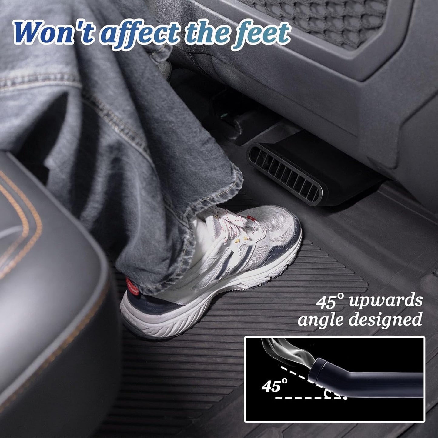 TOPINSTALL Plug-in Under Seat Vent Deflectors Compatible with 2021-2025 Ford Bronco 4 Doors, Cooler Summer Air Vent Extension for Rear Seat Passenger 2PCS (Fit for OEM & Regular Floor Mats)