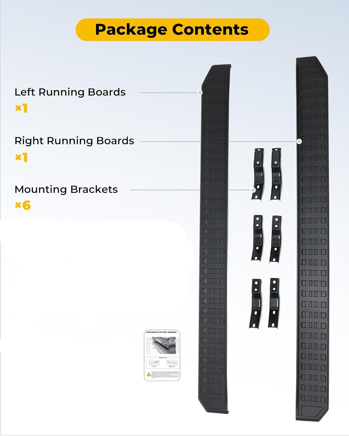 5.63" Wide Running Boards Fit for 2024-2026 Toyota Land Cruiser & 1958 J250
