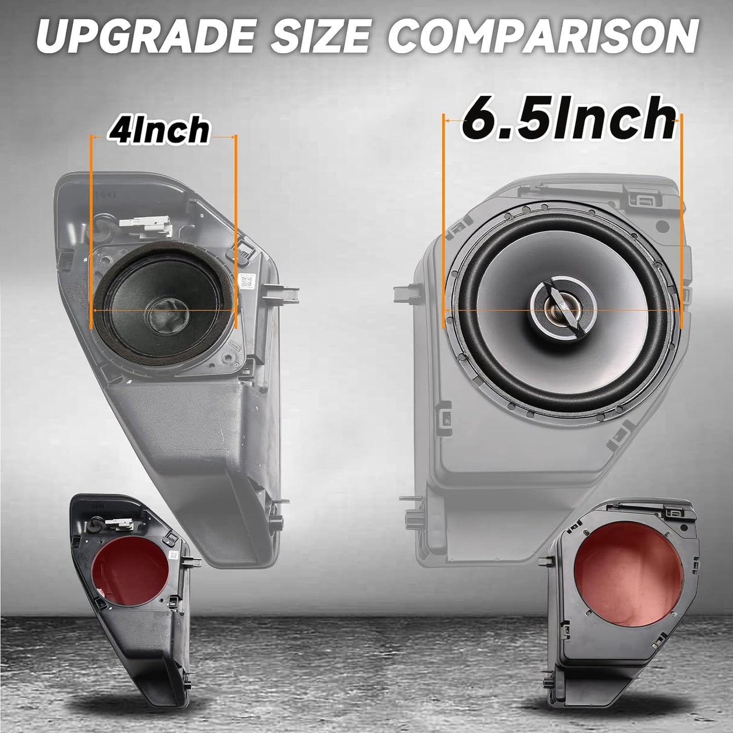 Rear Speaker Pods Compatible with Ford Bronco 2021 2022 2023, Upgrade 6.5" Pods for Bronco Accessories 2/4-Door, Interior Accessories Black - OMOTOR