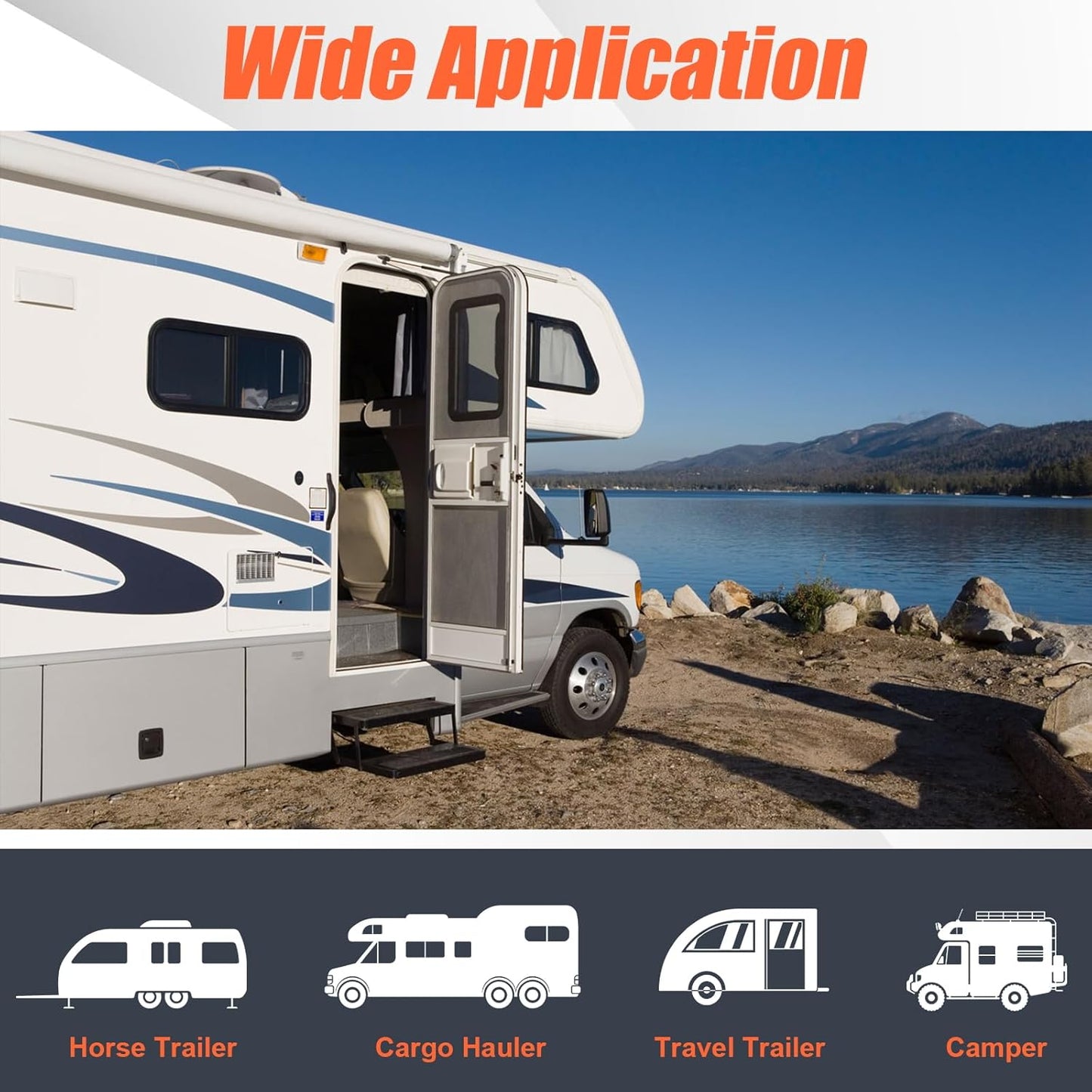 Black RV Door Lock Replacement, Upgraded RV Door Latch with Paddle Deadbolt 4 Keys, Camper Door Lock for Travel Trailers Horse Cargo Hauler, Zinc Alloy Trailer Entry Door Latch Replacement - OMOTOR