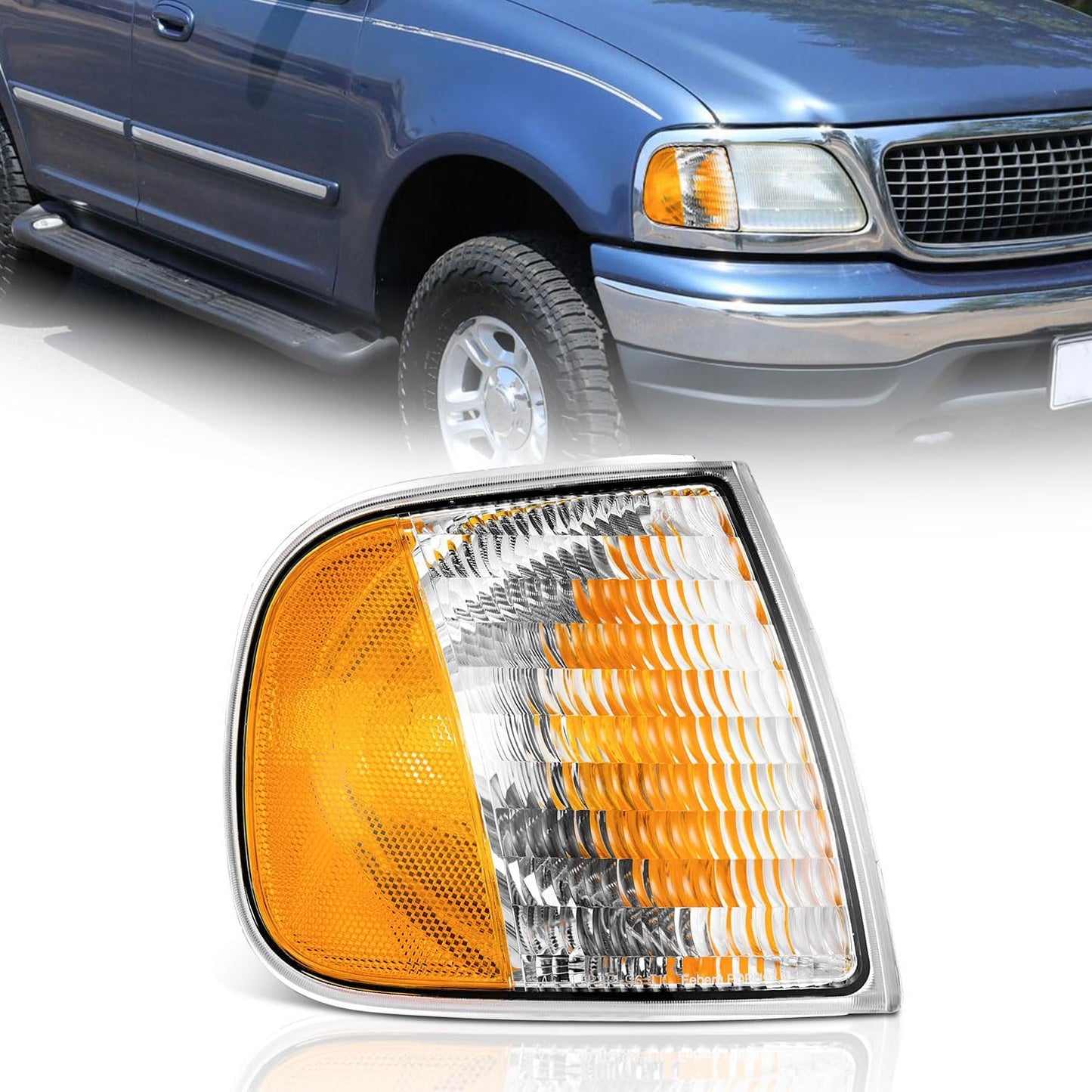 Signal Lights Replacement for 1997-2003 F150 / 1997-2002 Ford Expedition / 1998-1999 F250 Parking Turn Signal Marker Light Left+Right Pair - OMOTOR