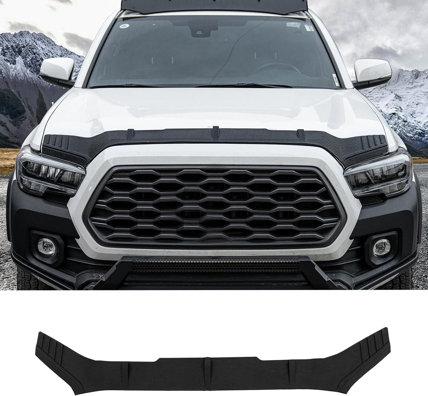 Hood Protector Compatible with 2016-2023 Toyota Tacoma Hood Shield TPE Hood Deflector Hood Guard for 2022 Tacoma Accessories